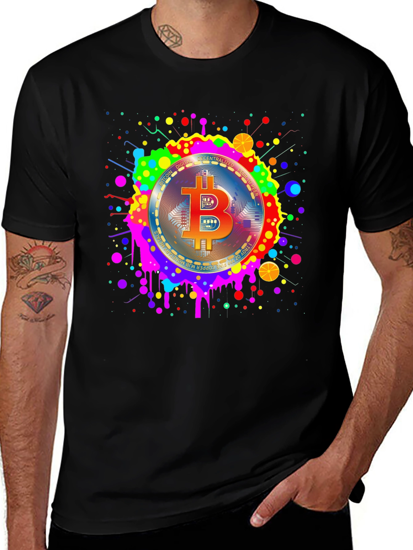 Variant 12 of Bitcoin Splash Graphic T-Shirt - Crypto Tee