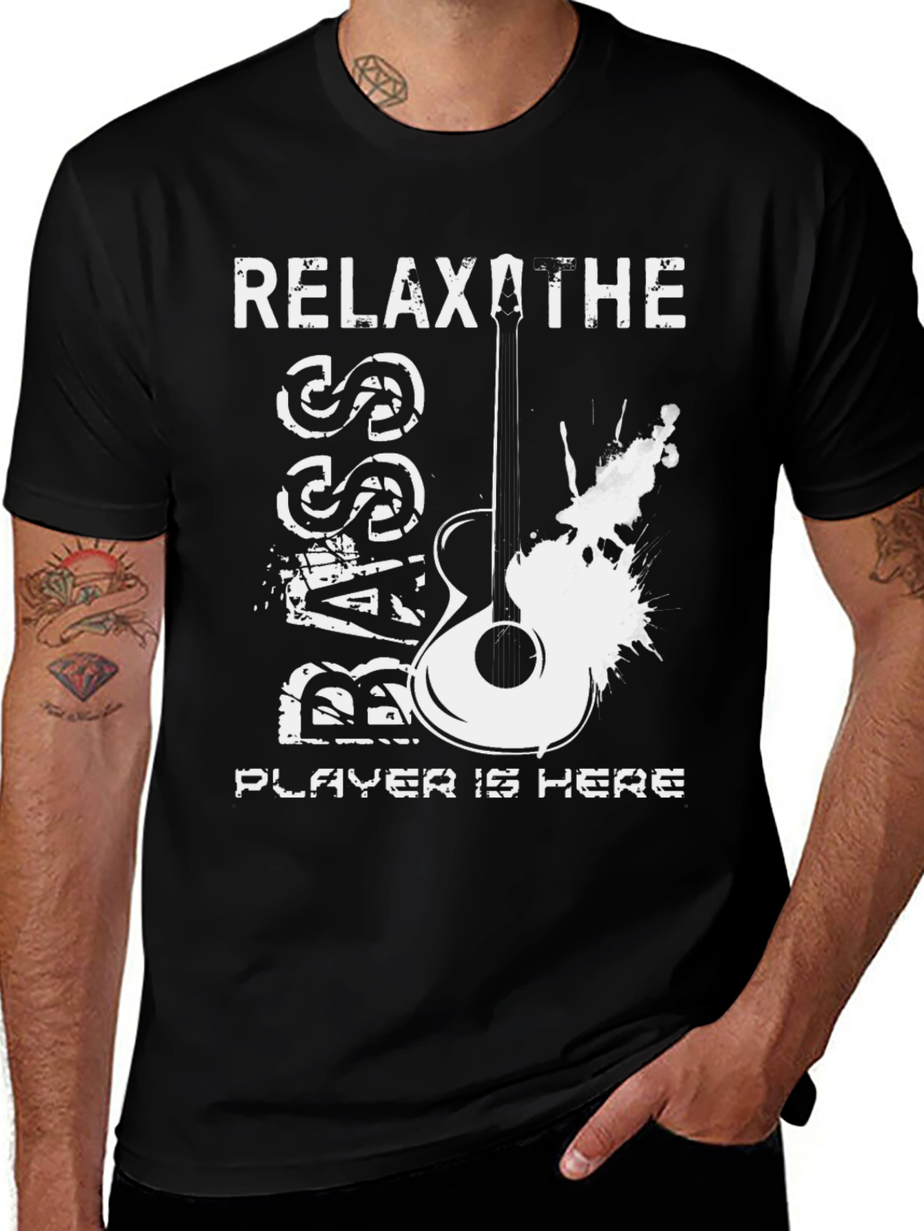 Variant 18 of Relax Bass Player Graphic T-Shirt - Music Lover Tee