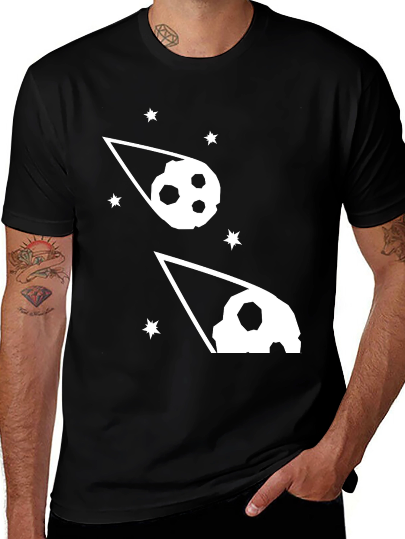 Variant 19 of Space Comet Graphic Black T-Shirt