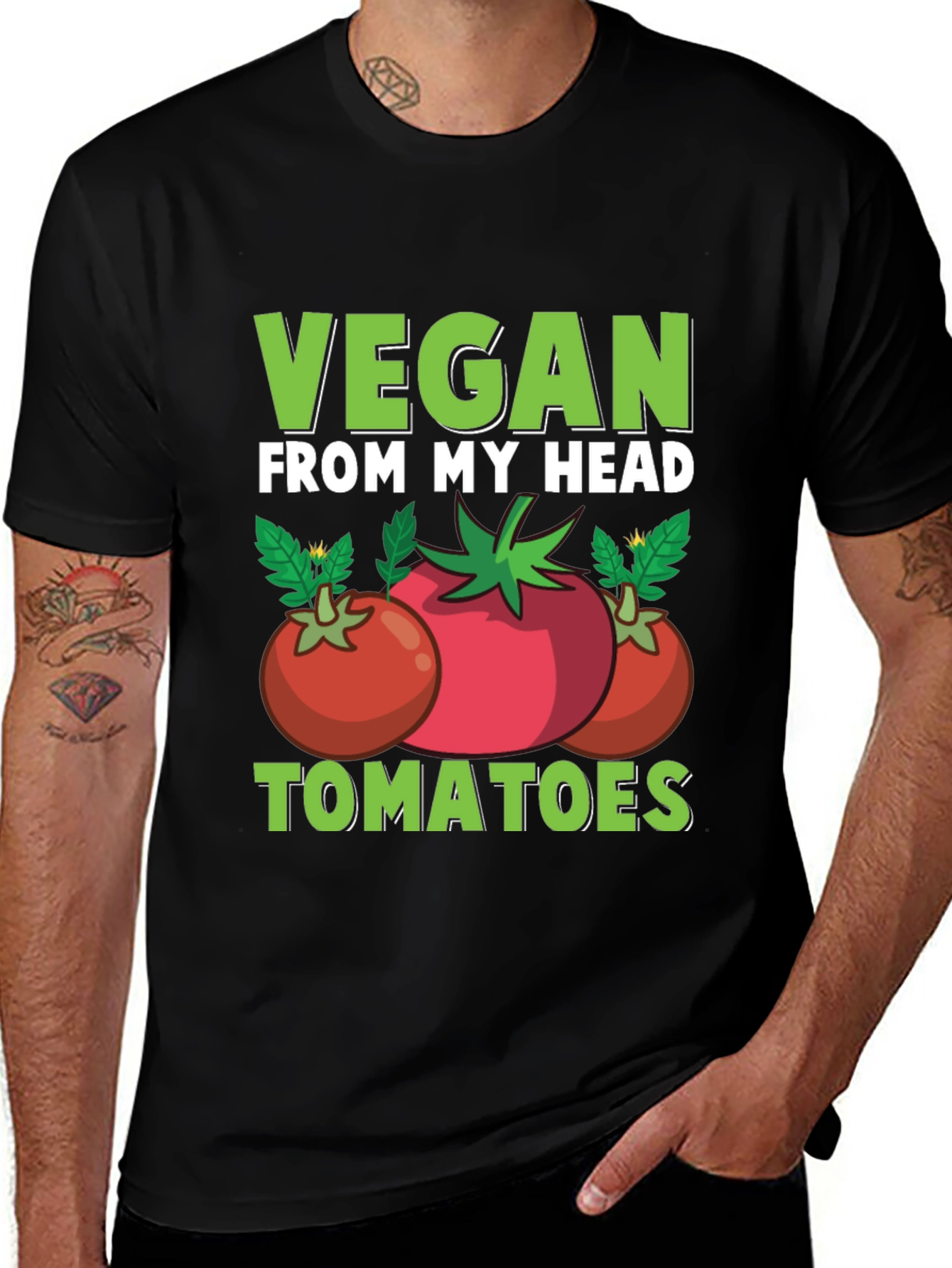 Variant 10 of Vegan From My Head Tomatoes T-Shirt