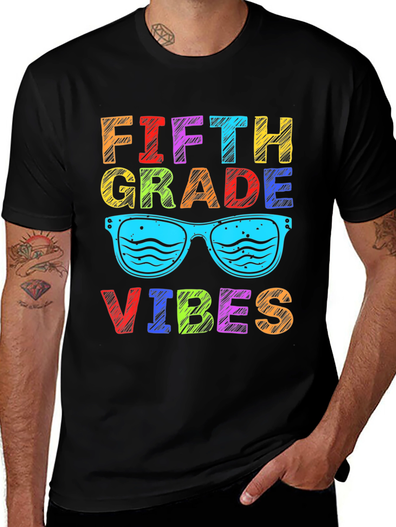 Variant 8 of Fifth Grade Vibes T-Shirt Colorful Design