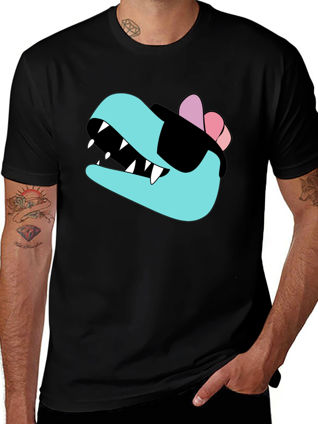Variant 24 of Cool Dino T-Shirt - Black Cotton Tee