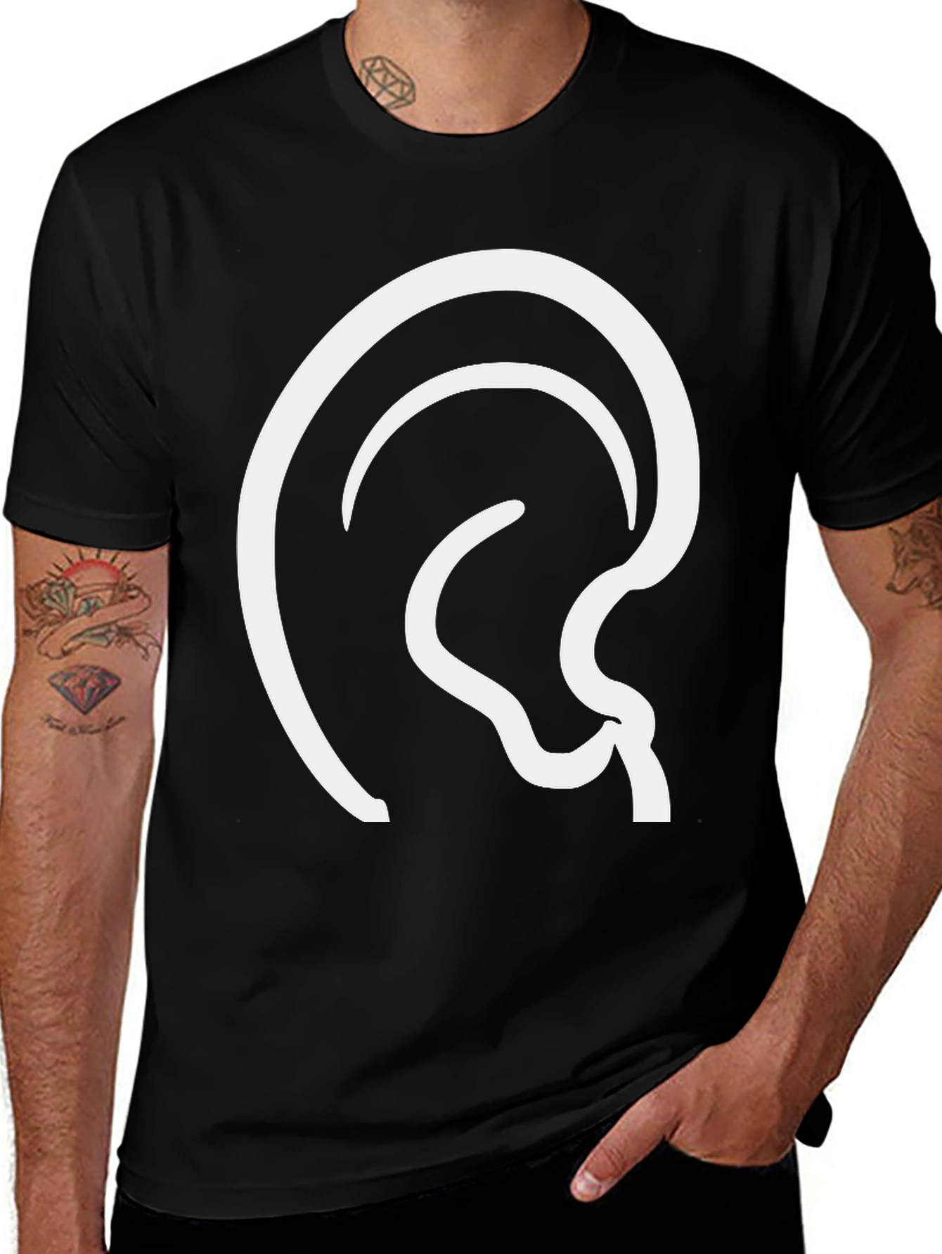 Variant 13 of Abstract Silhouette Graphic Tee - Black