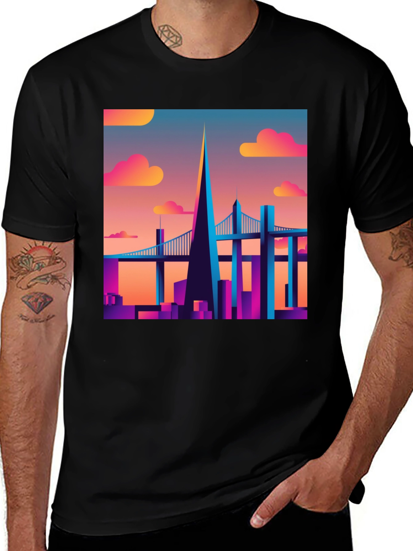 Variant 14 of Retro Cityscape T-Shirt - Vibrant Graphic Tee