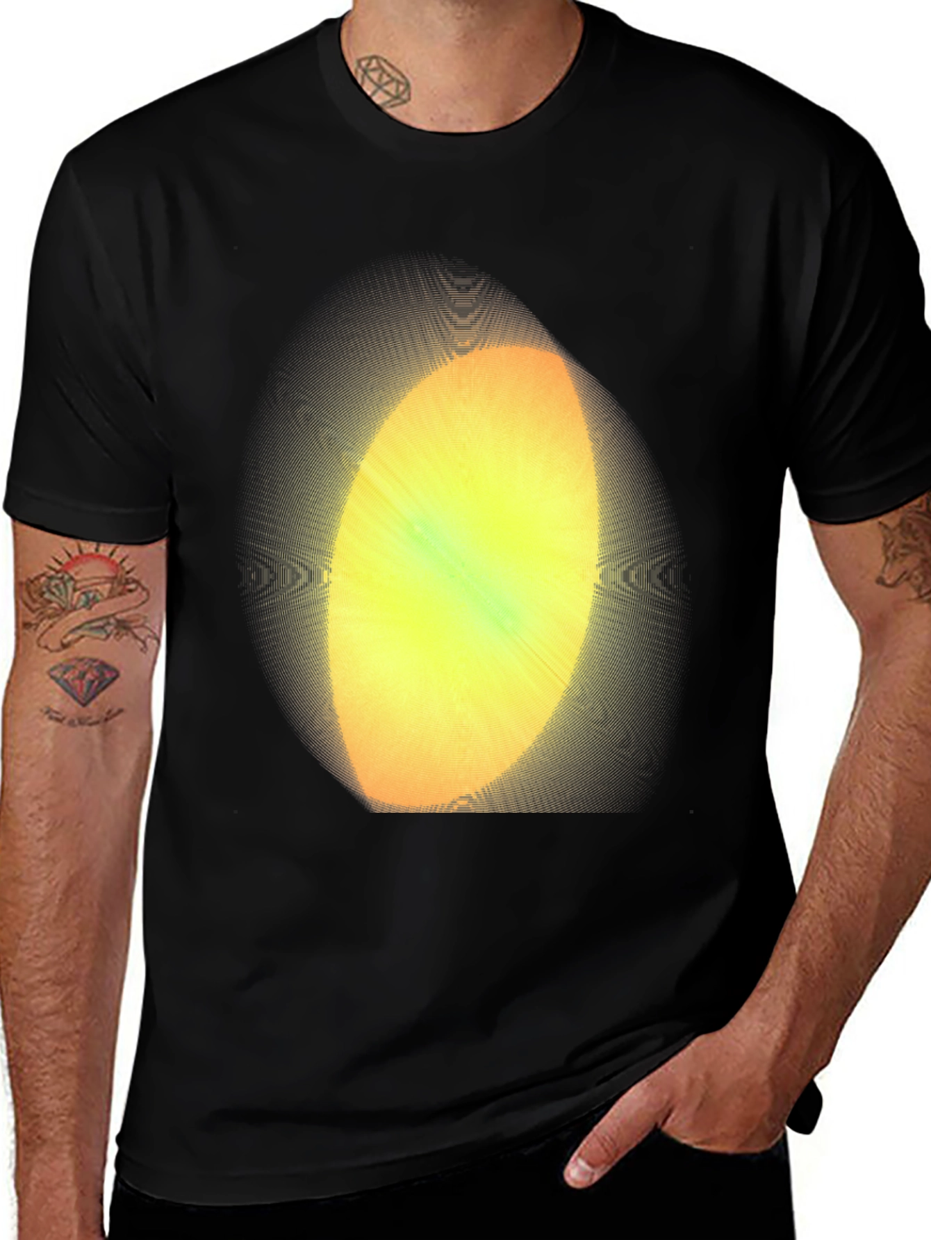 Variant 20 of Abstract Glow Graphic Black Tee