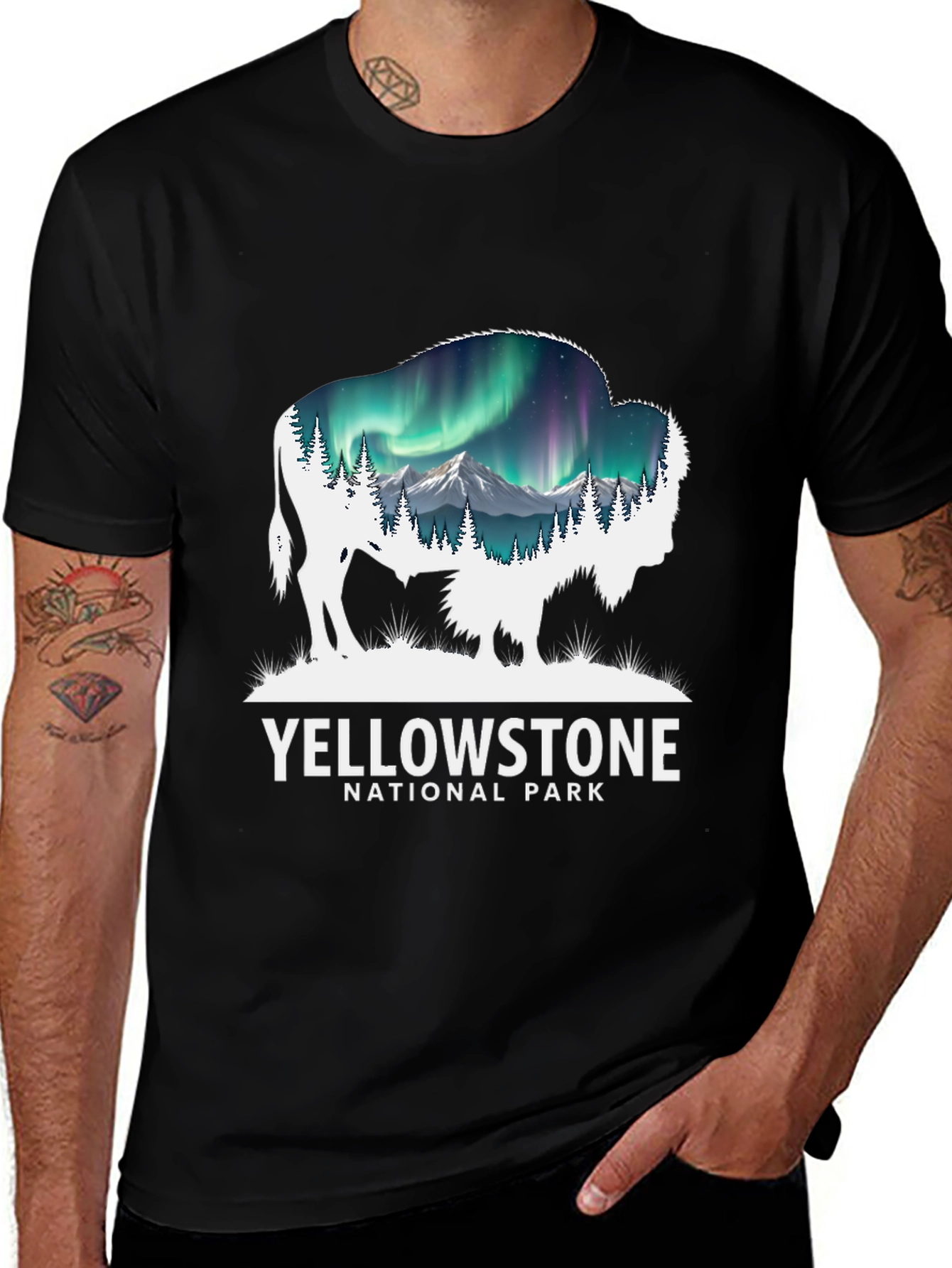 Yellowstone National Park Bison Silhouette T-Shirt