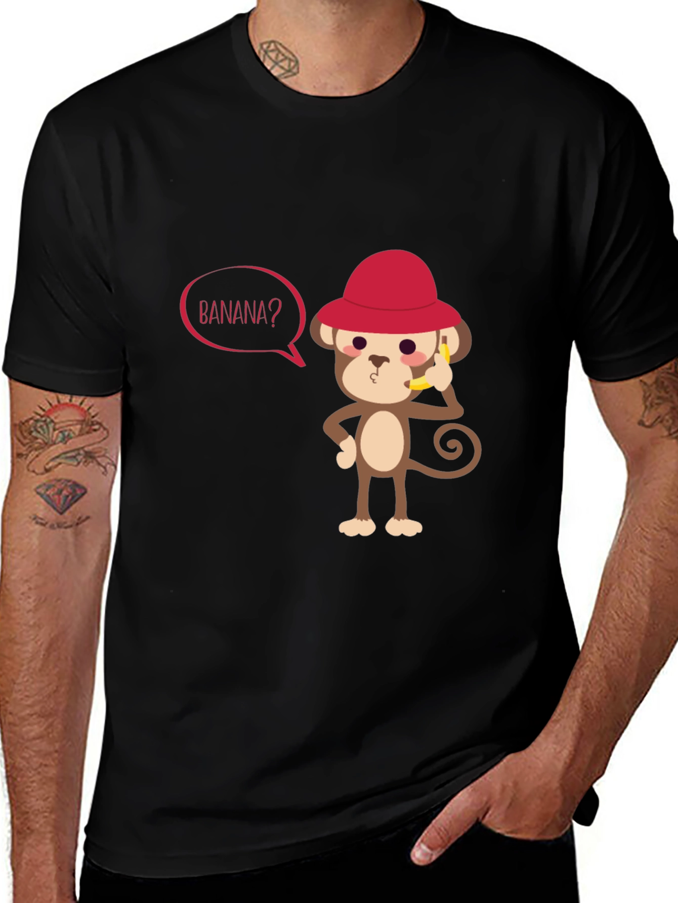 Variant 9 of Funny Monkey Banana T-Shirt - Casual Men's Tee