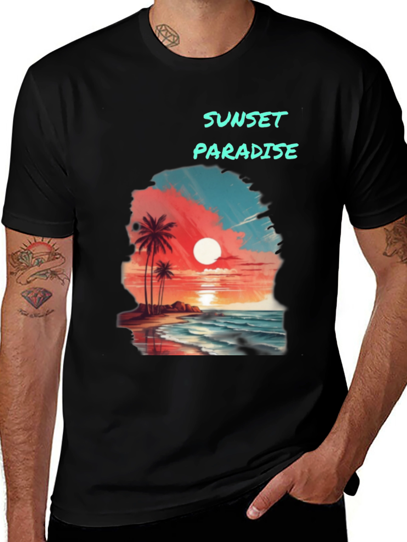 Variant 4 of Sunset Paradise Graphic T-Shirt - Beach Vibes