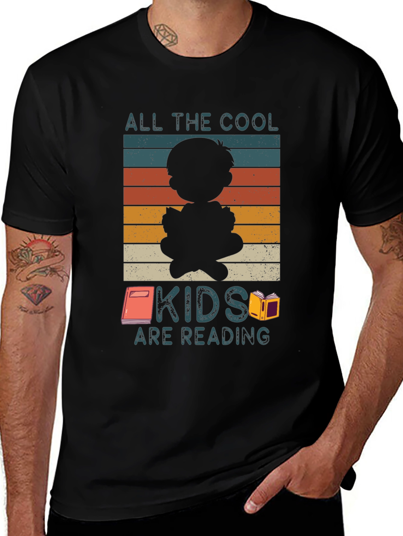 Variant 24 of Cool Kids Reading T-Shirt: Retro Style, Book Lover Tee
