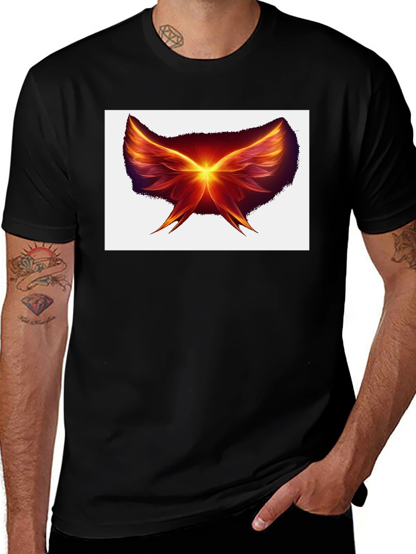 Fiery Wings Black T-Shirt
