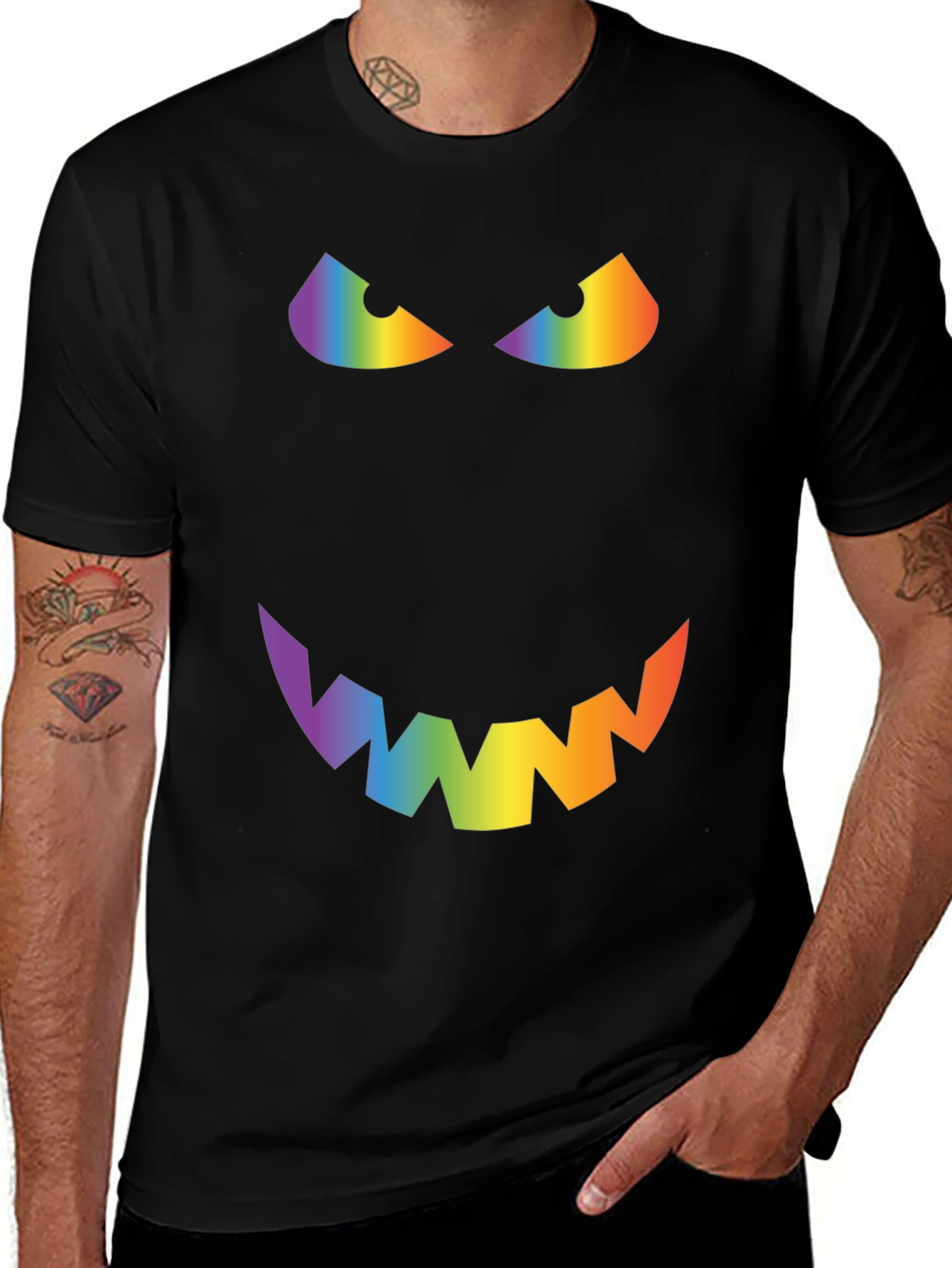 Variant 20 of Rainbow Evil Face Graphic Tee