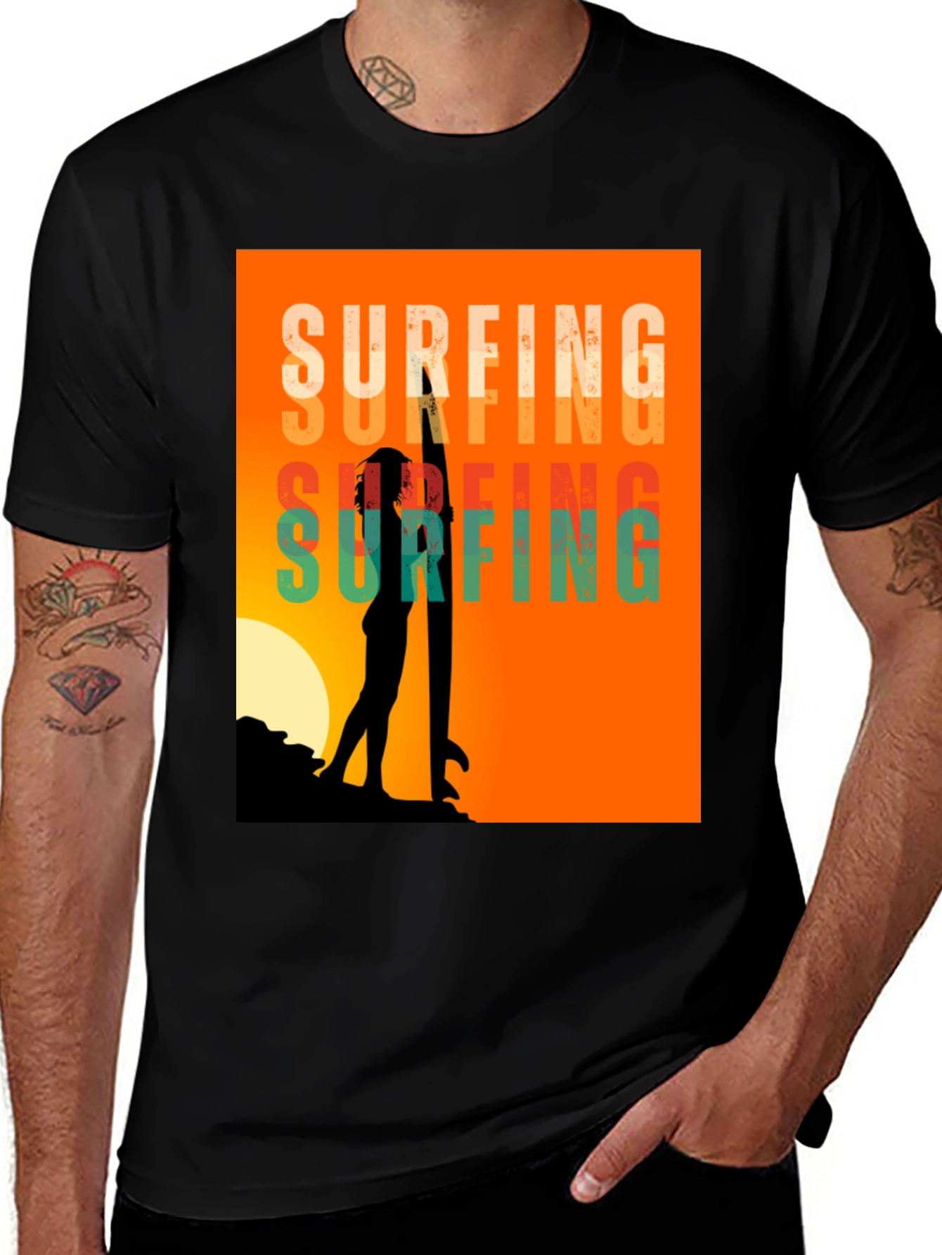 Variant 7 of Retro Surfing Graphic Tee - Beach Vibes