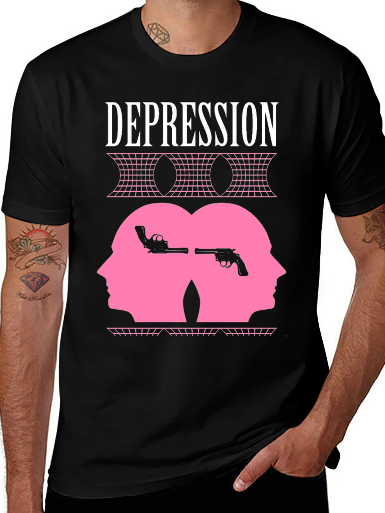 Variant 27 of Depression Graphic Print T-Shirt