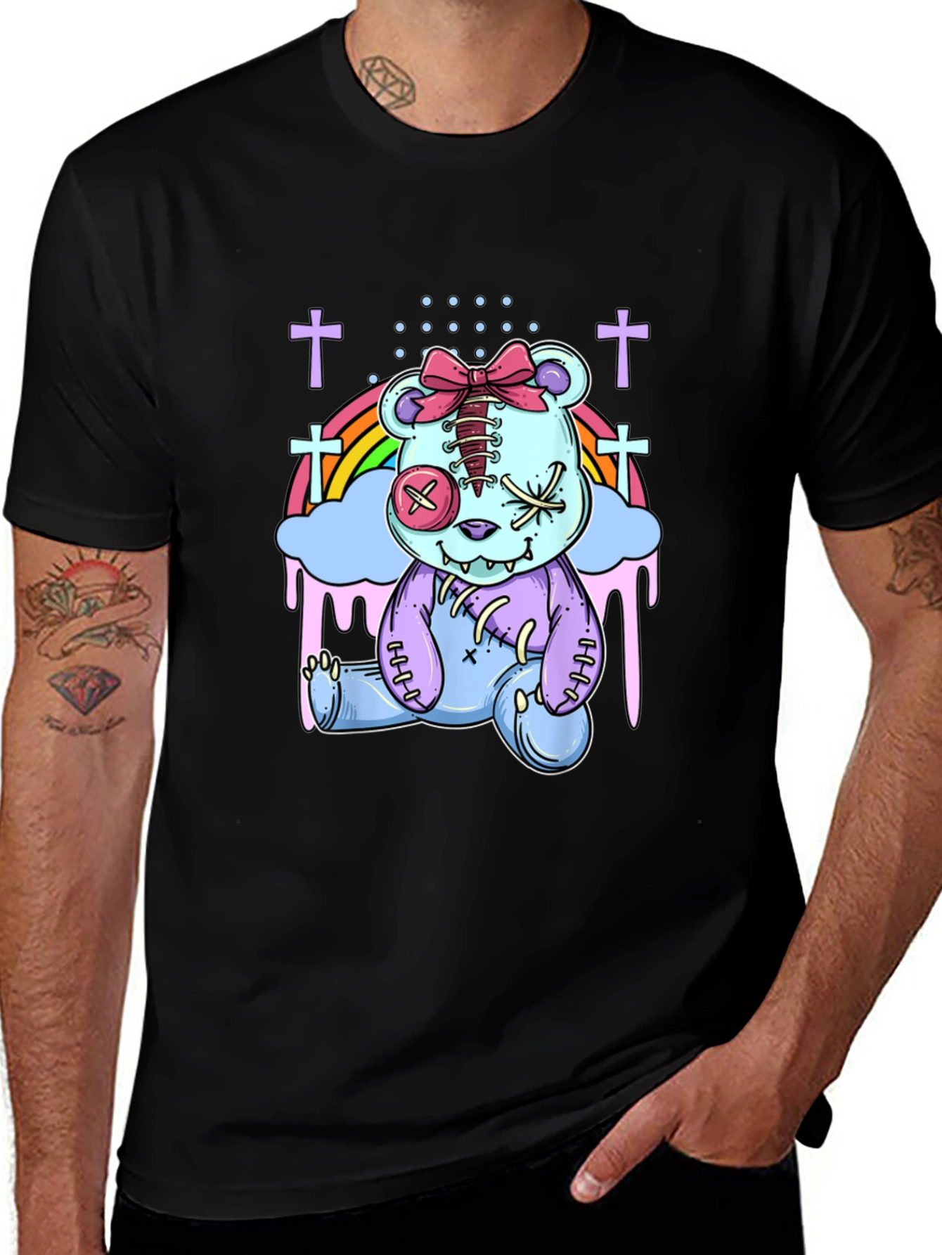 Variant 28 of Creepy Cute Pastel Goth Teddy Bear T-Shirt