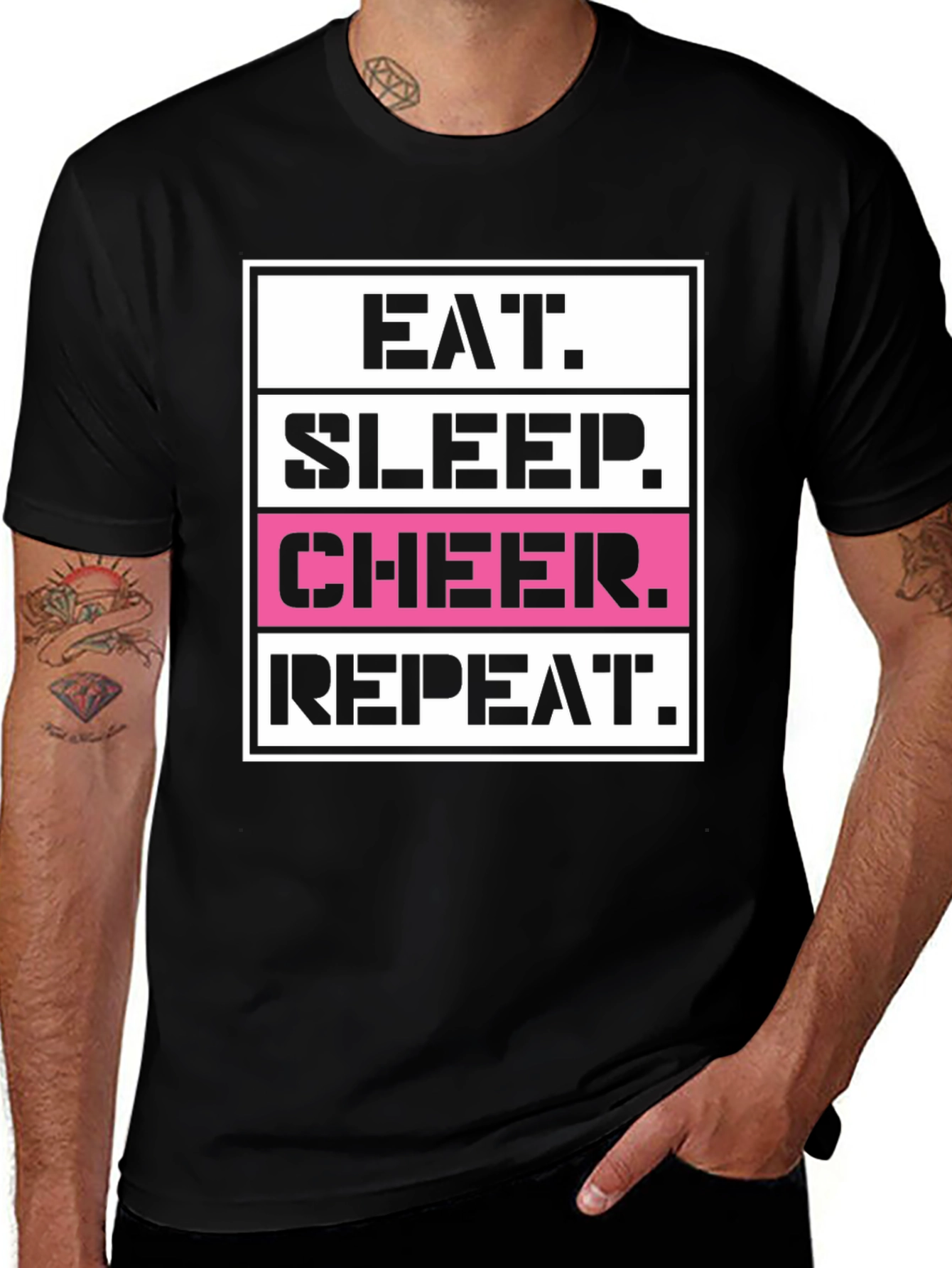 Variant 3 of Eat Sleep Cheer Repeat Graphic T-Shirt