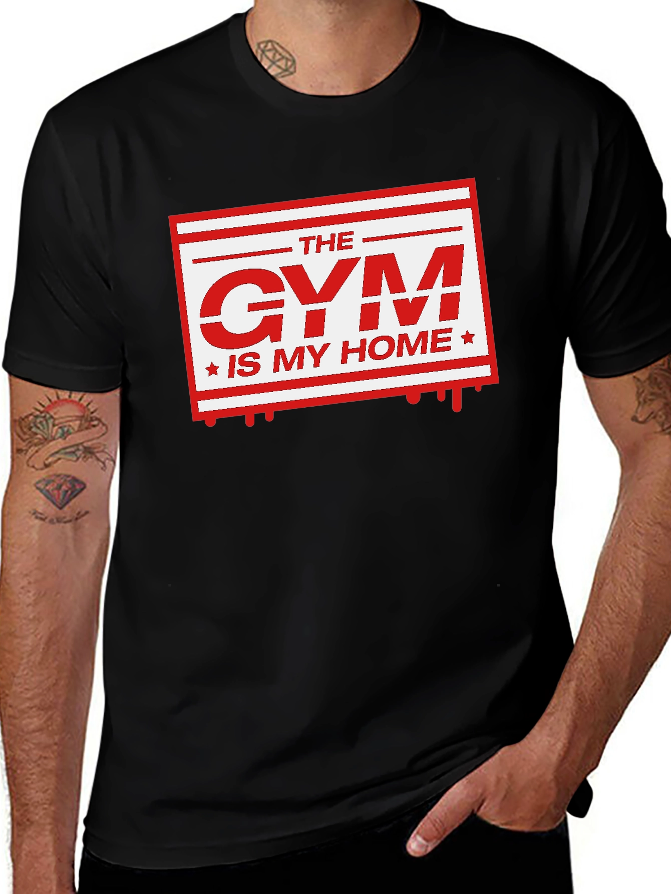 Variant 11 of Gym Is My Home Black T-Shirt
