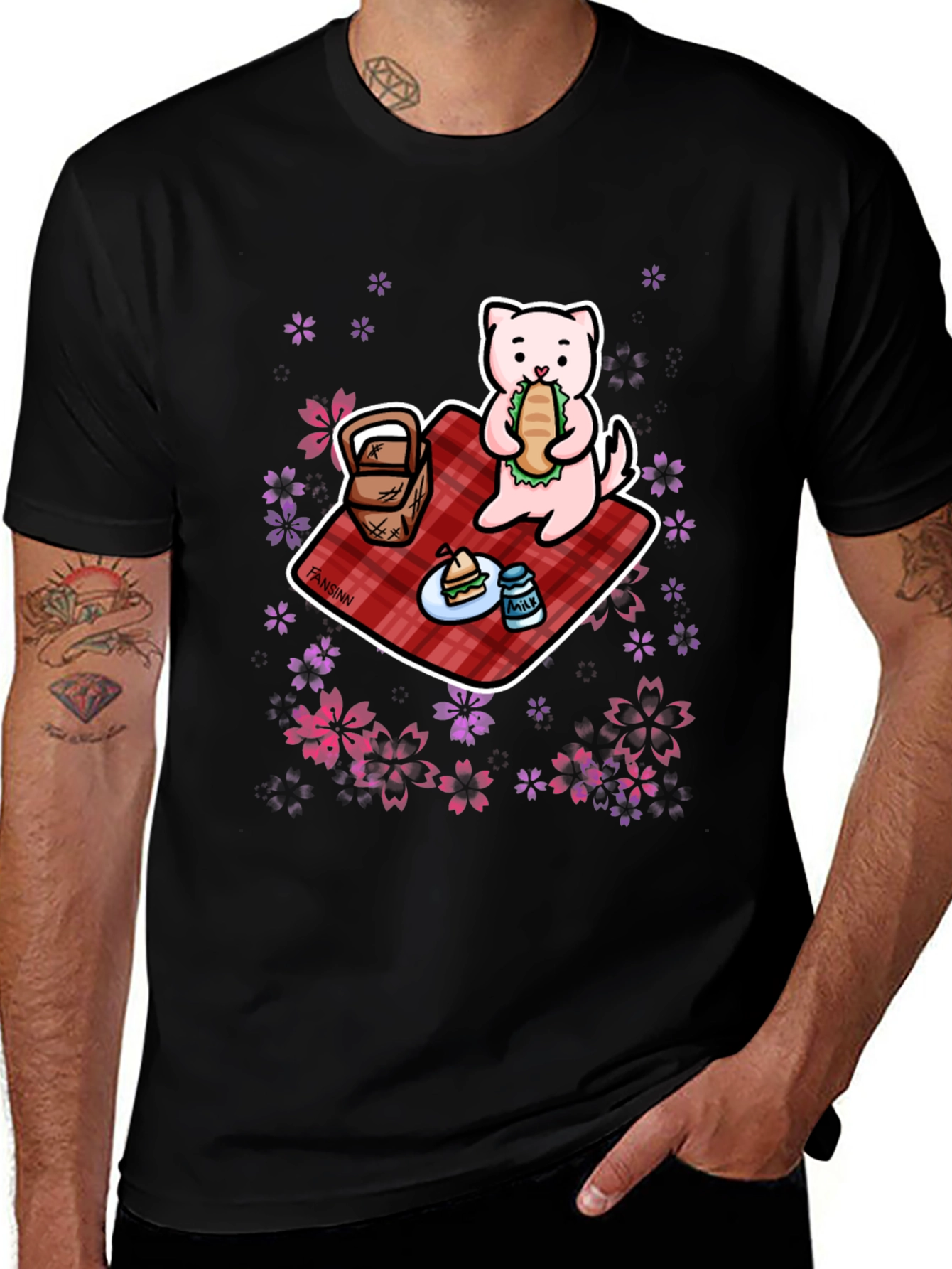 Variant 14 of Cute Ferret Picnic Graphic Tee