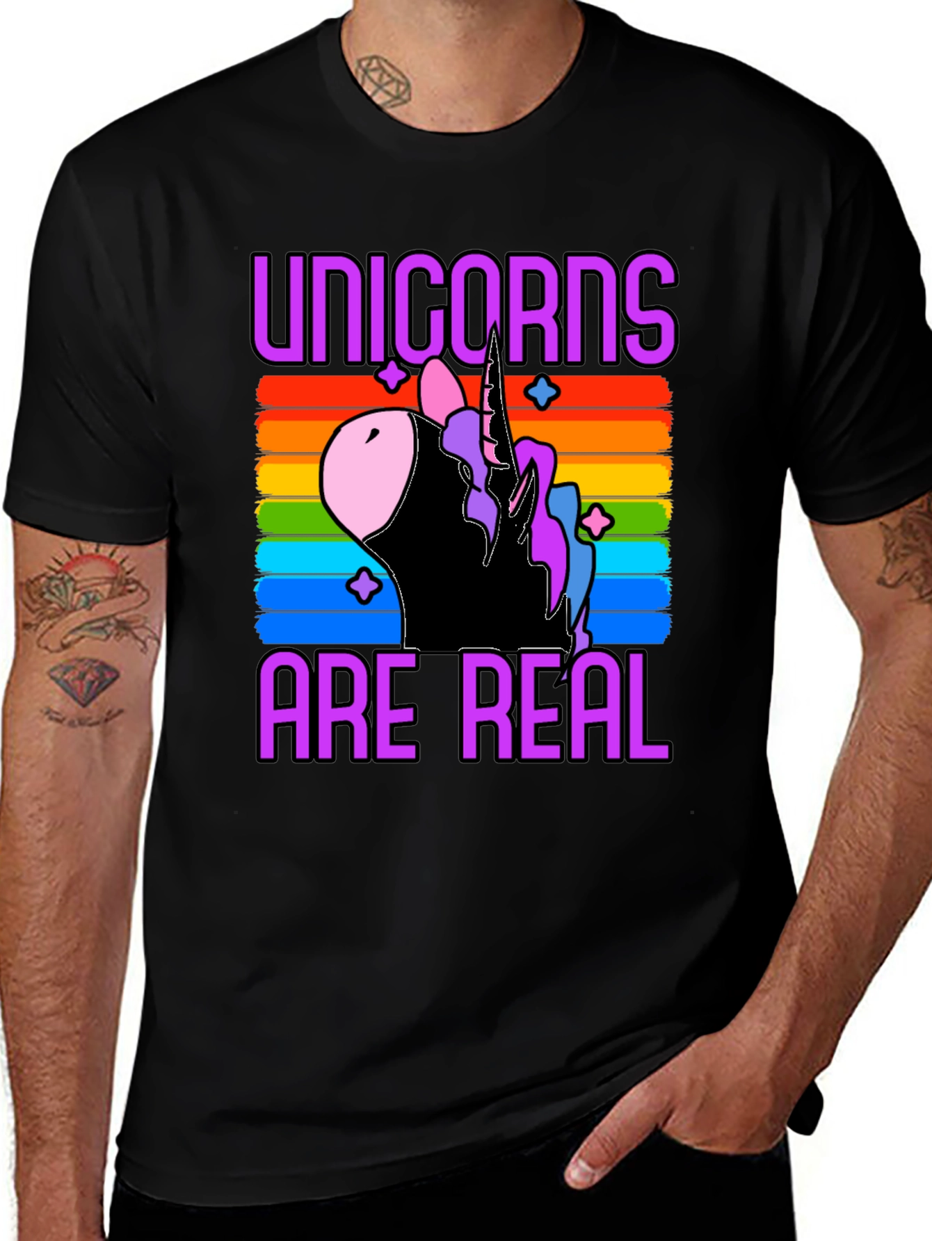 Variant 30 of Unicorns Are Real Rainbow Graphic T-Shirt