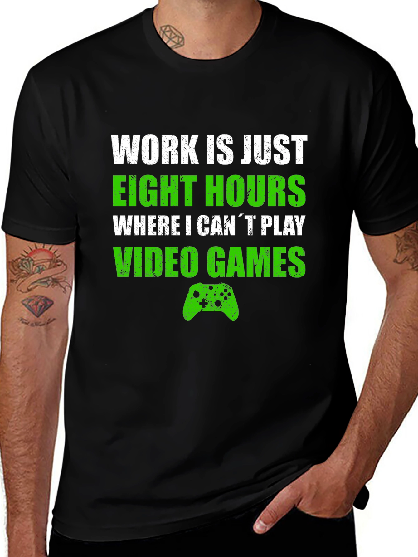 Variant 7 of Funny Gamer T-Shirt - Work Is Just Eight Hours