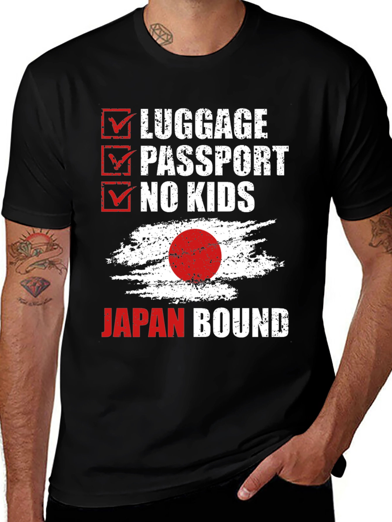 Japan Bound T-Shirt - Travel Checklist Design
