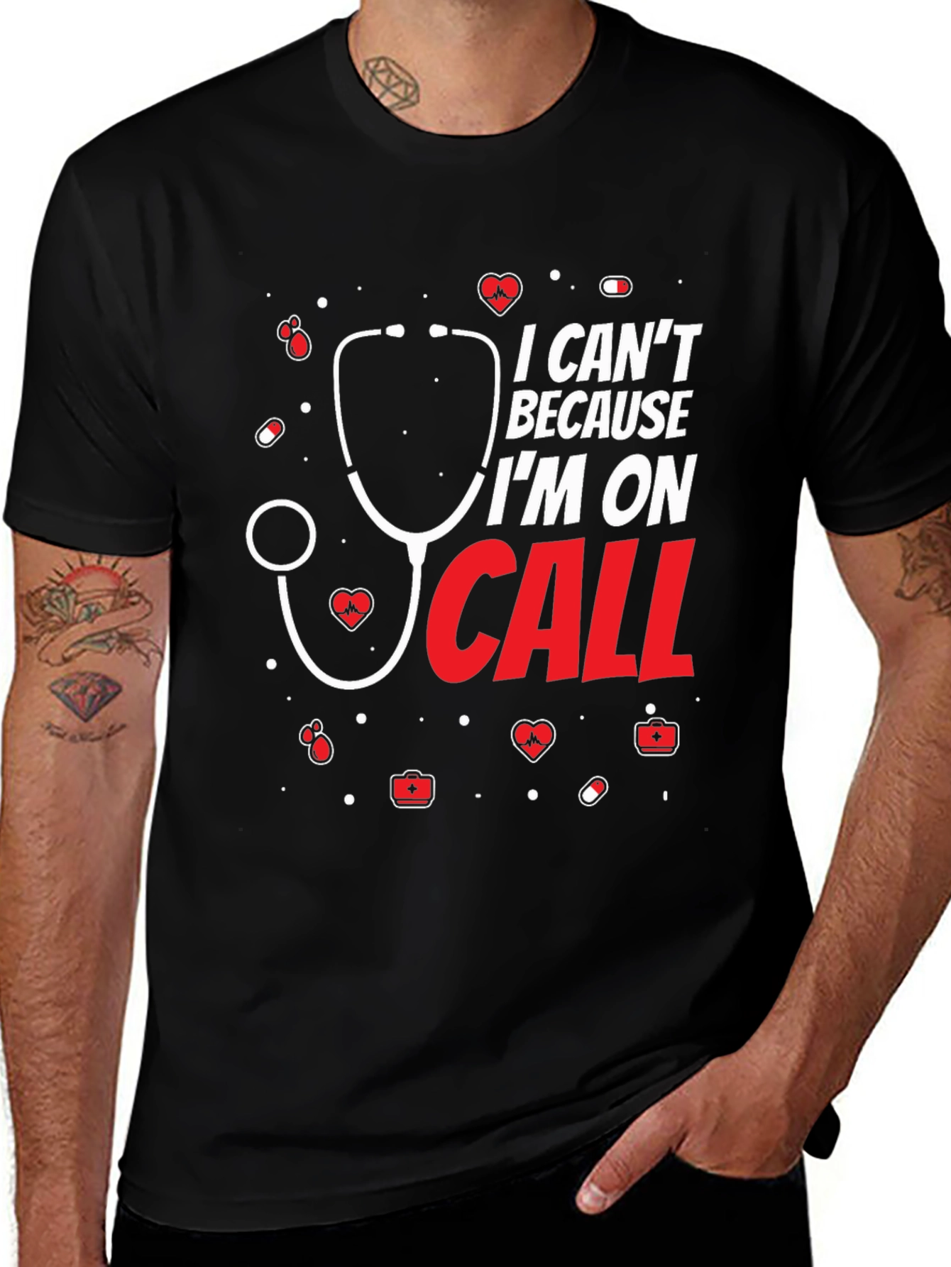 Variant 23 of On Call Nurse T-Shirt - Medical Staff Apparel