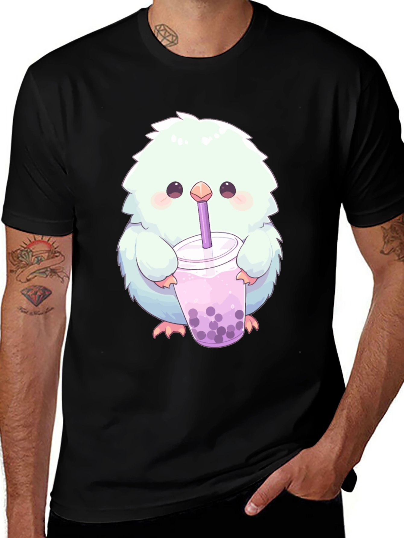 Variant 22 of Cute Fluffy Creature Boba Tea Graphic T-Shirt