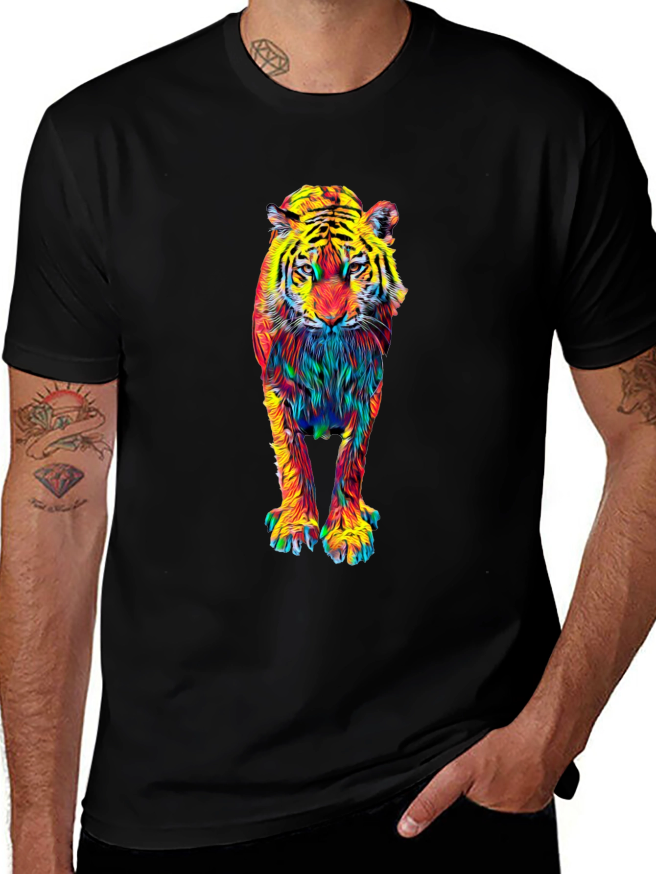 Variant 6 of Vibrant Tiger Graphic Tee - Bold Style