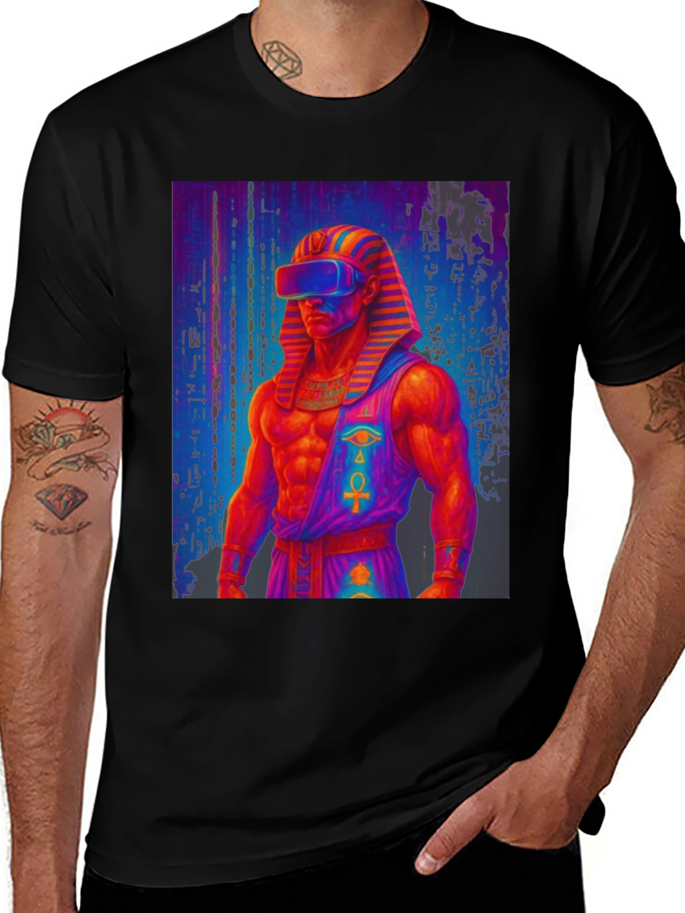 Variant 30 of Cyberpunk Pharaoh Black T-Shirt