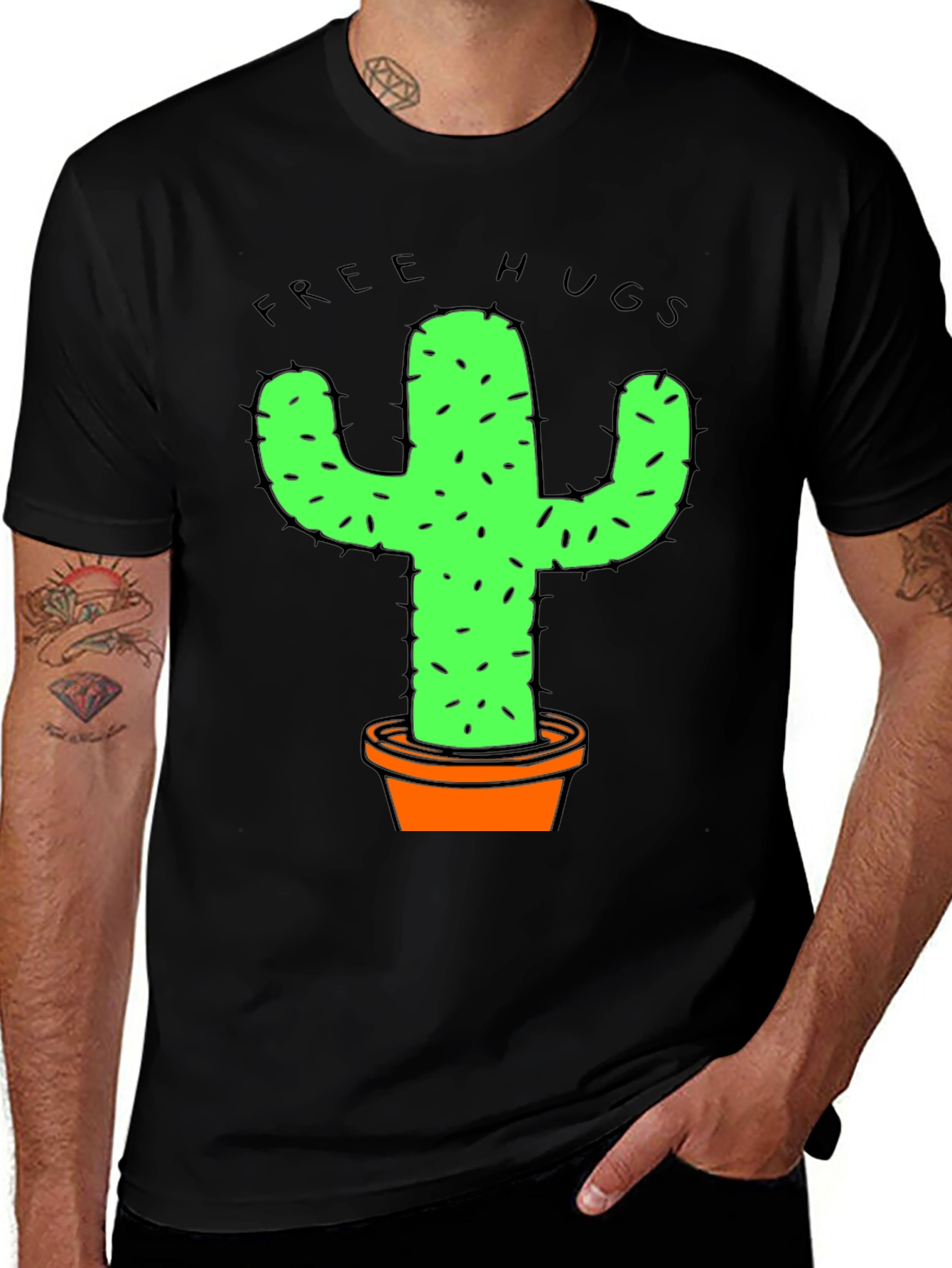 Variant 7 of Funny Free Hugs Cactus Graphic T-Shirt
