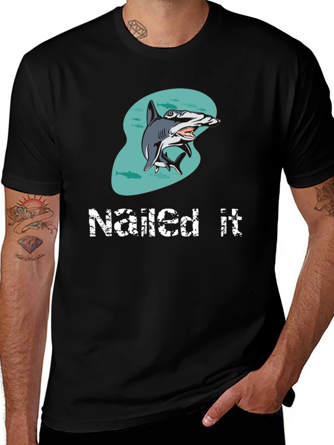 Variant 6 of Nailed It Shark T-Shirt - Funny Graphic Tee