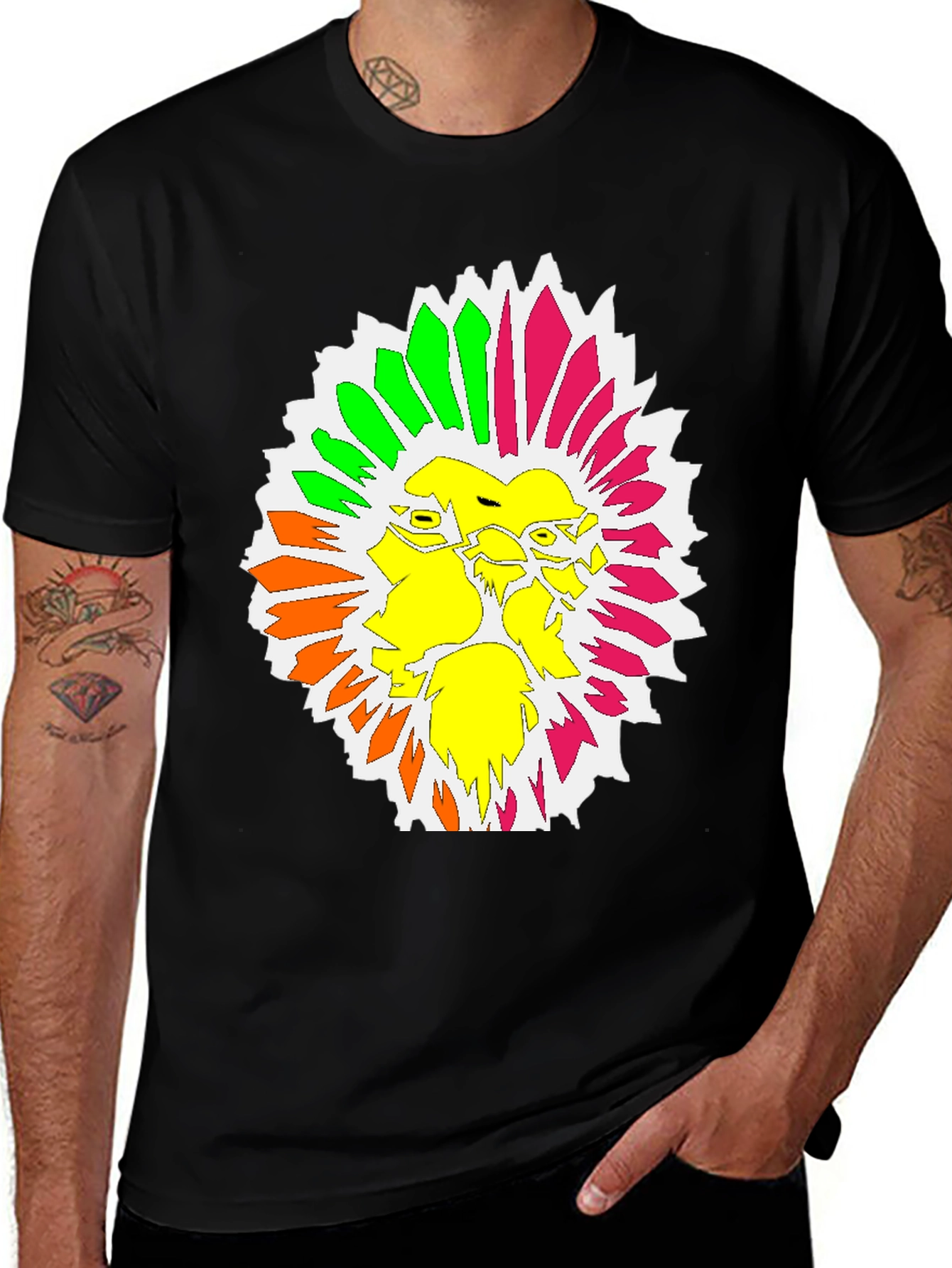 Variant 2 of Bold Graphic Tee - Lion Head Colorful Design