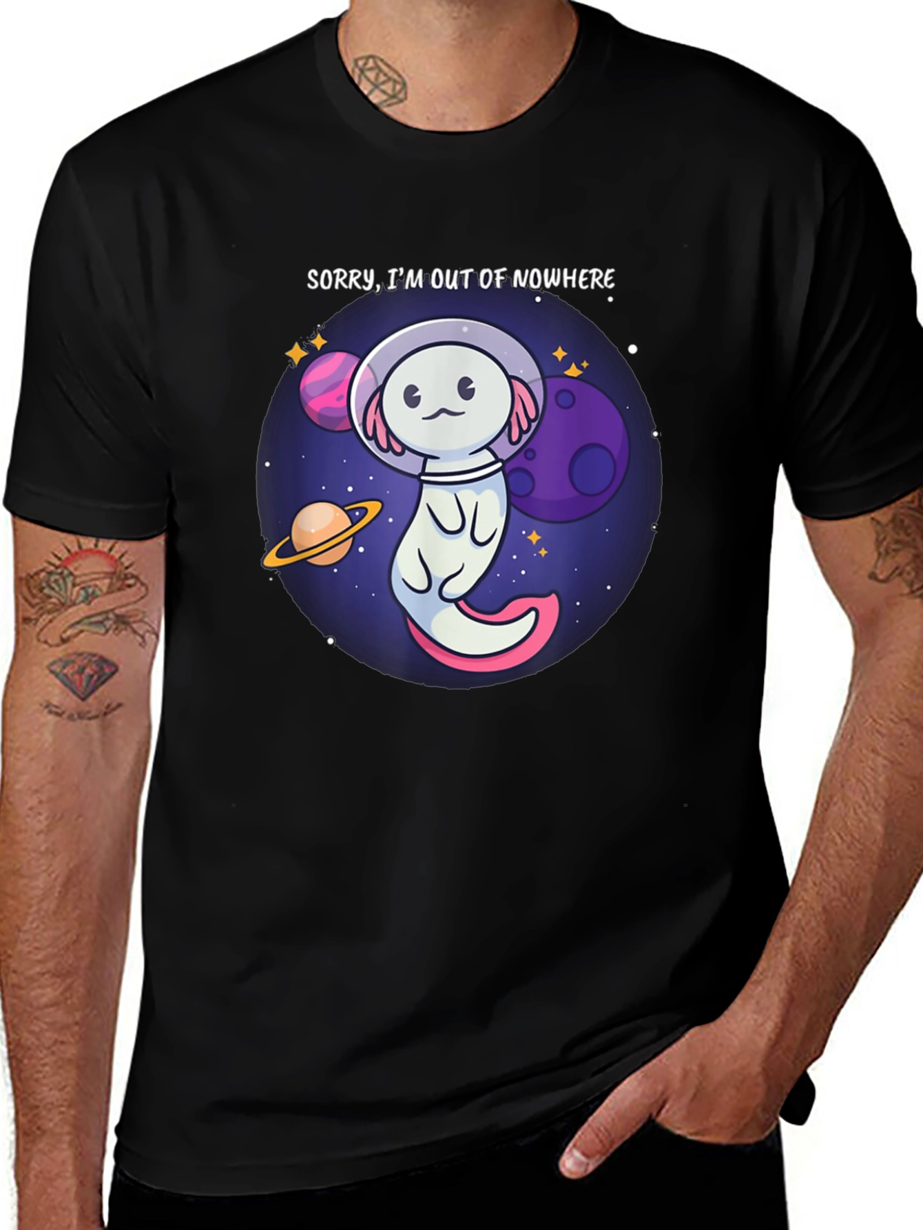 Variant 19 of Out of Nowhere Axolotl Space T-Shirt