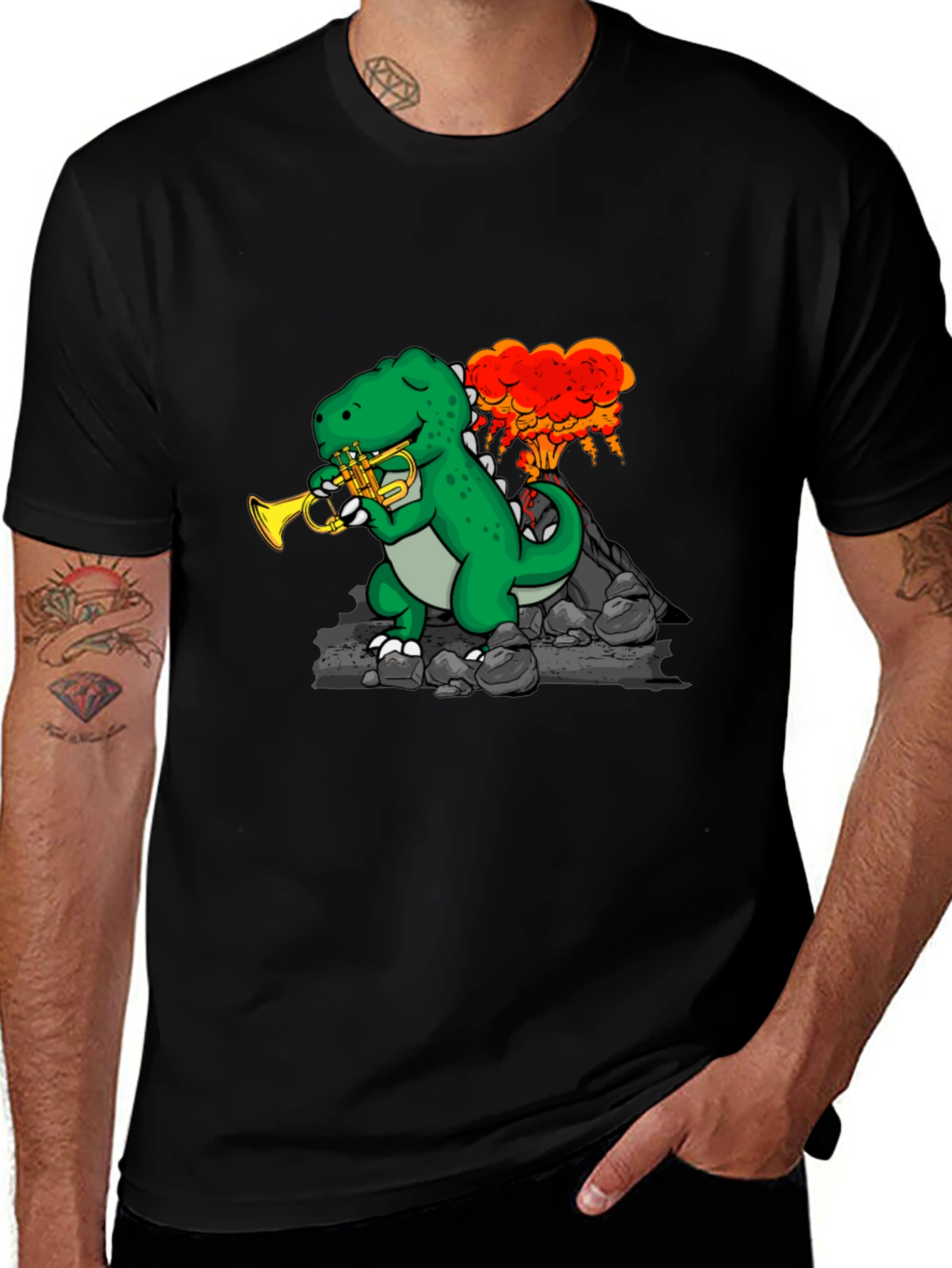 Variant 13 of T-Rex Trumpet Volcano Tee