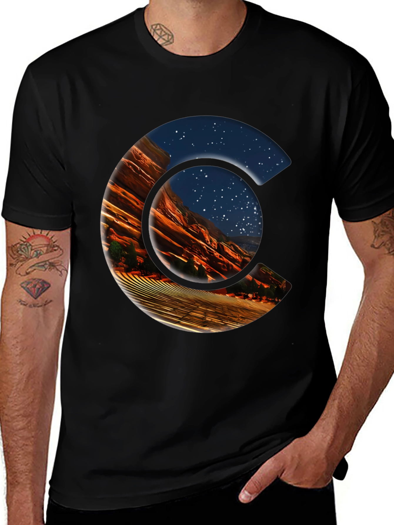 Red Rocks Colorado 'C' Graphic T-Shirt