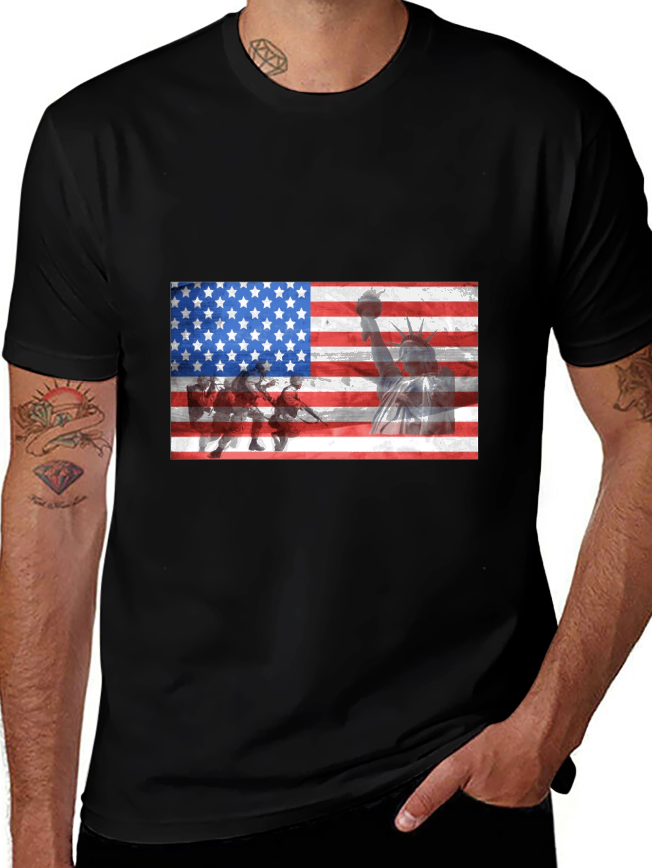Variant 2 of USA Flag Graphic T-Shirt
