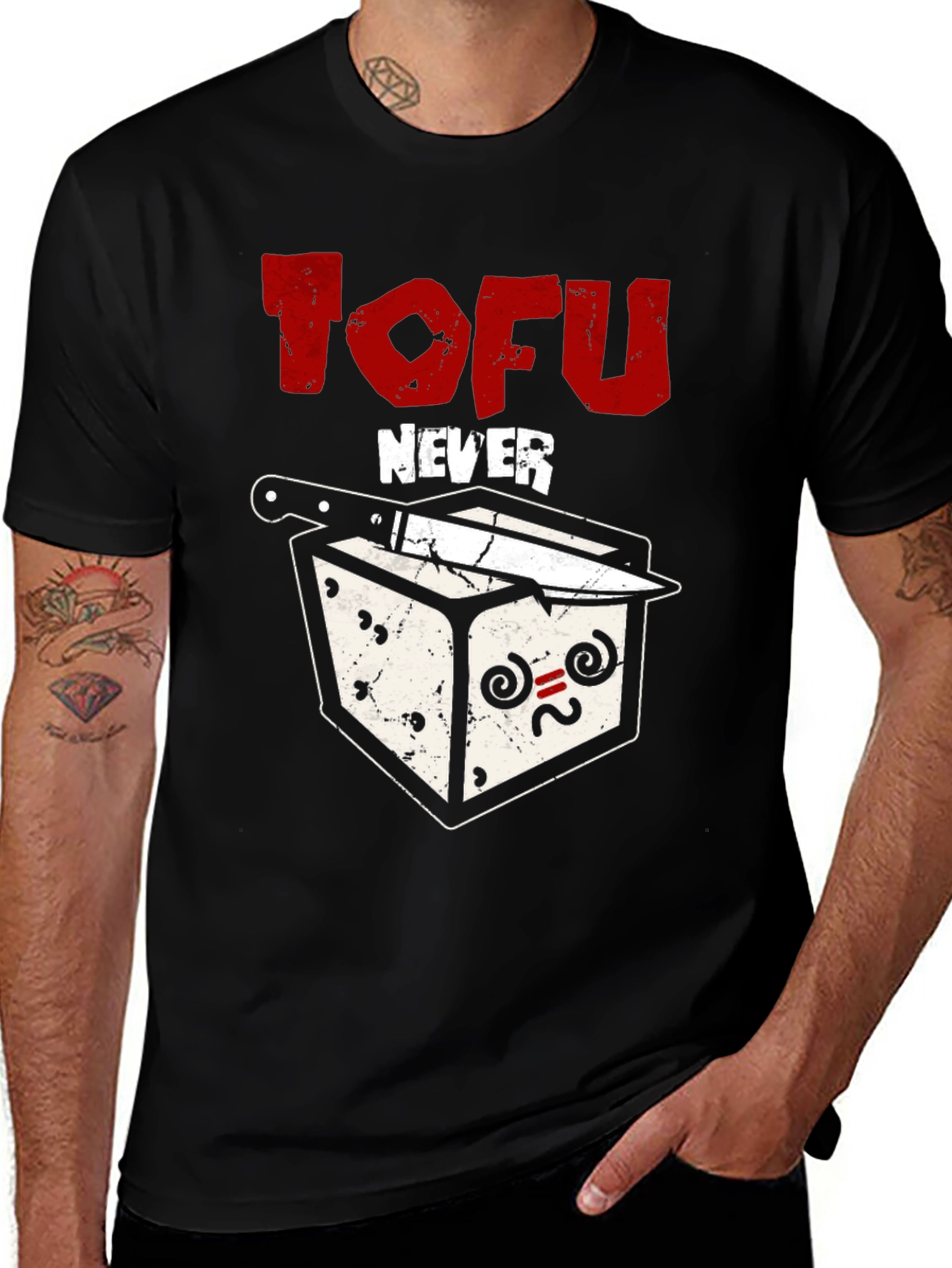 Tofu Never Die Black Graphic Tee