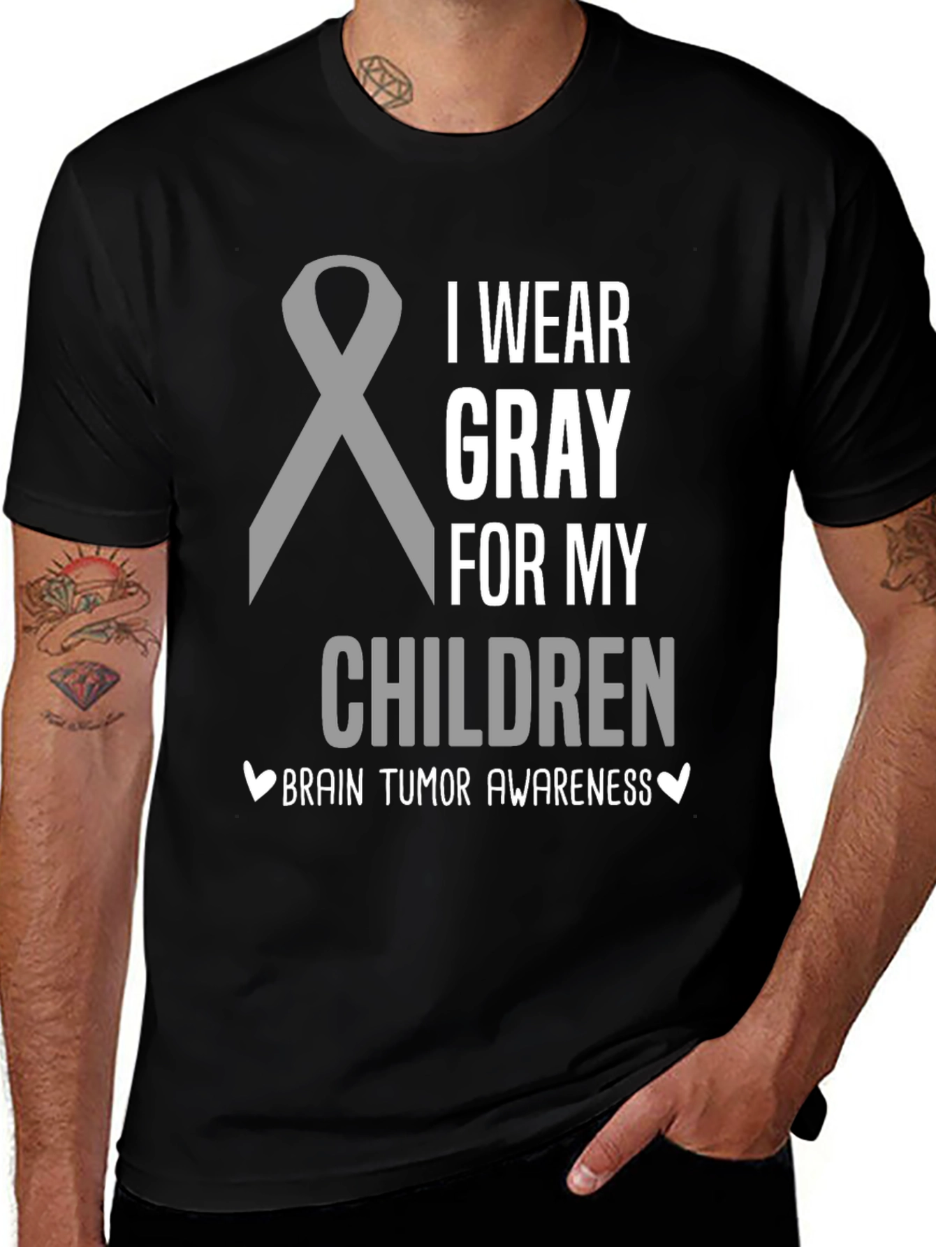 Gray Ribbon Brain Tumor Awareness T-Shirt