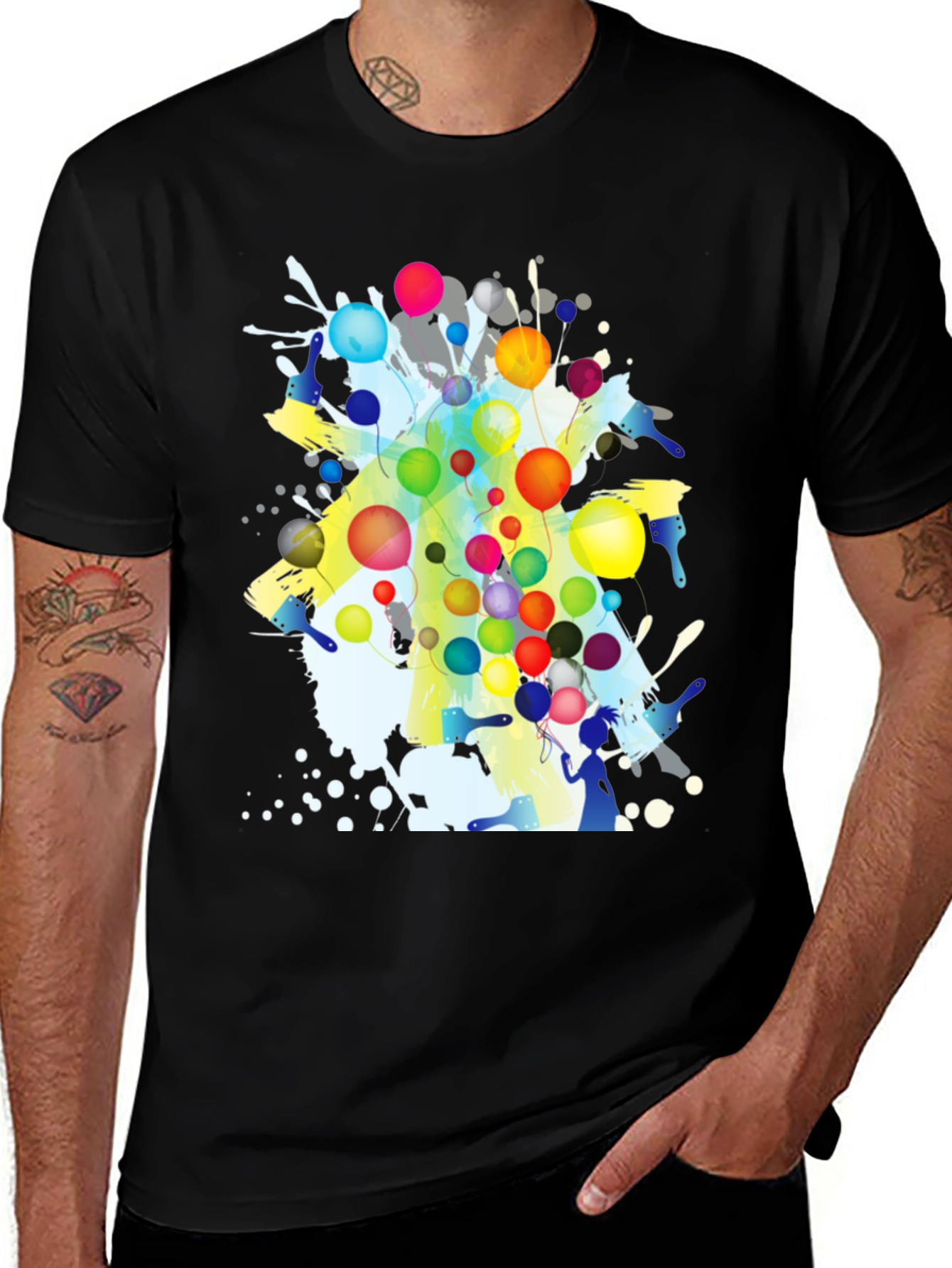 Variant 22 of Artistic Graphic Print Crew Neck T-Shirt