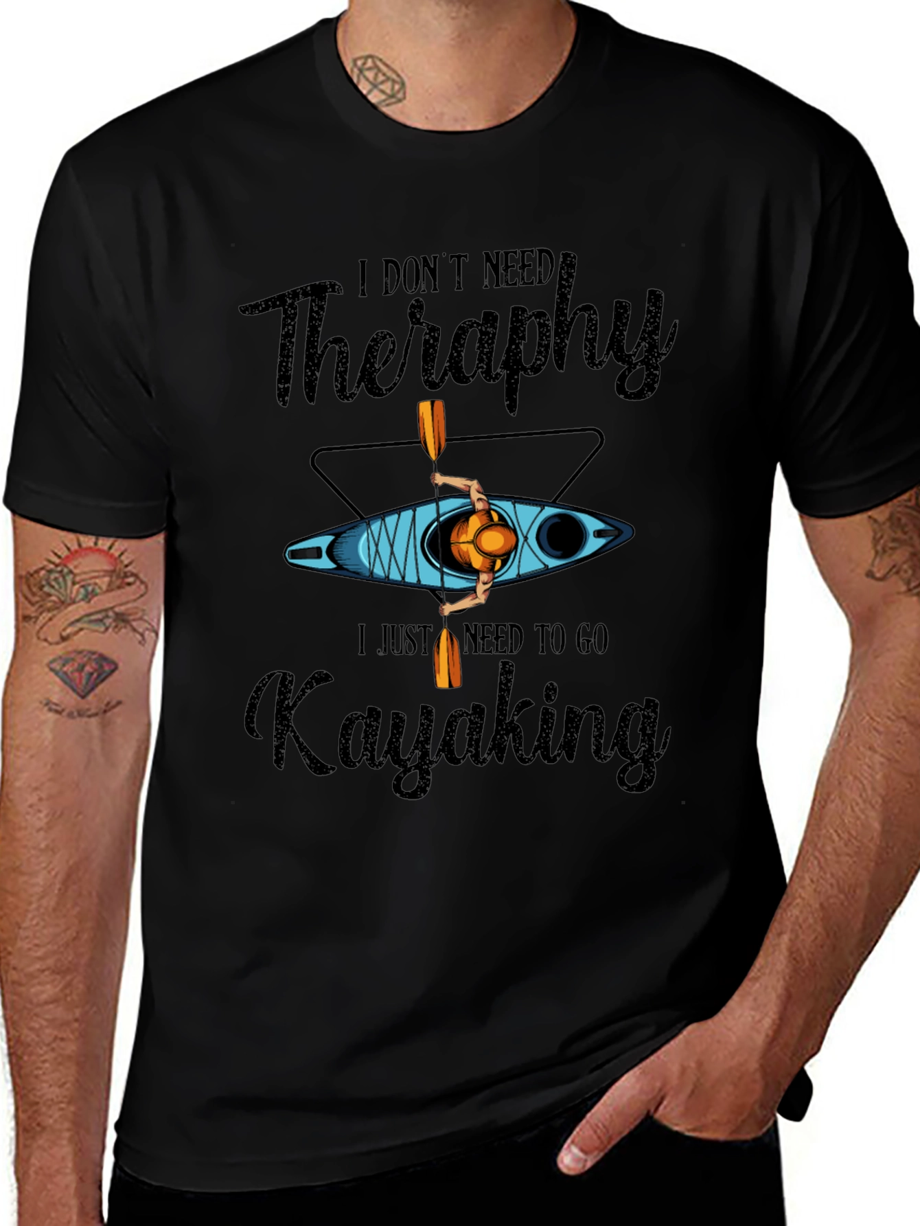 Variant 29 of Kayaking Therapy T-Shirt - Paddling Adventure Tee