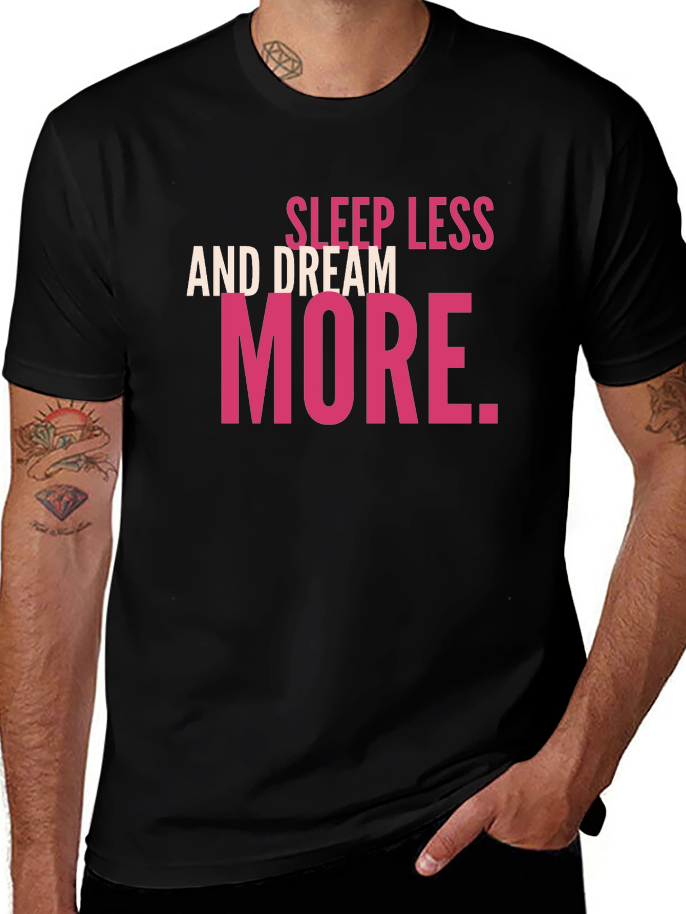 Variant 12 of Dream More Graphic Tee - Black Cotton Casual T-Shirt