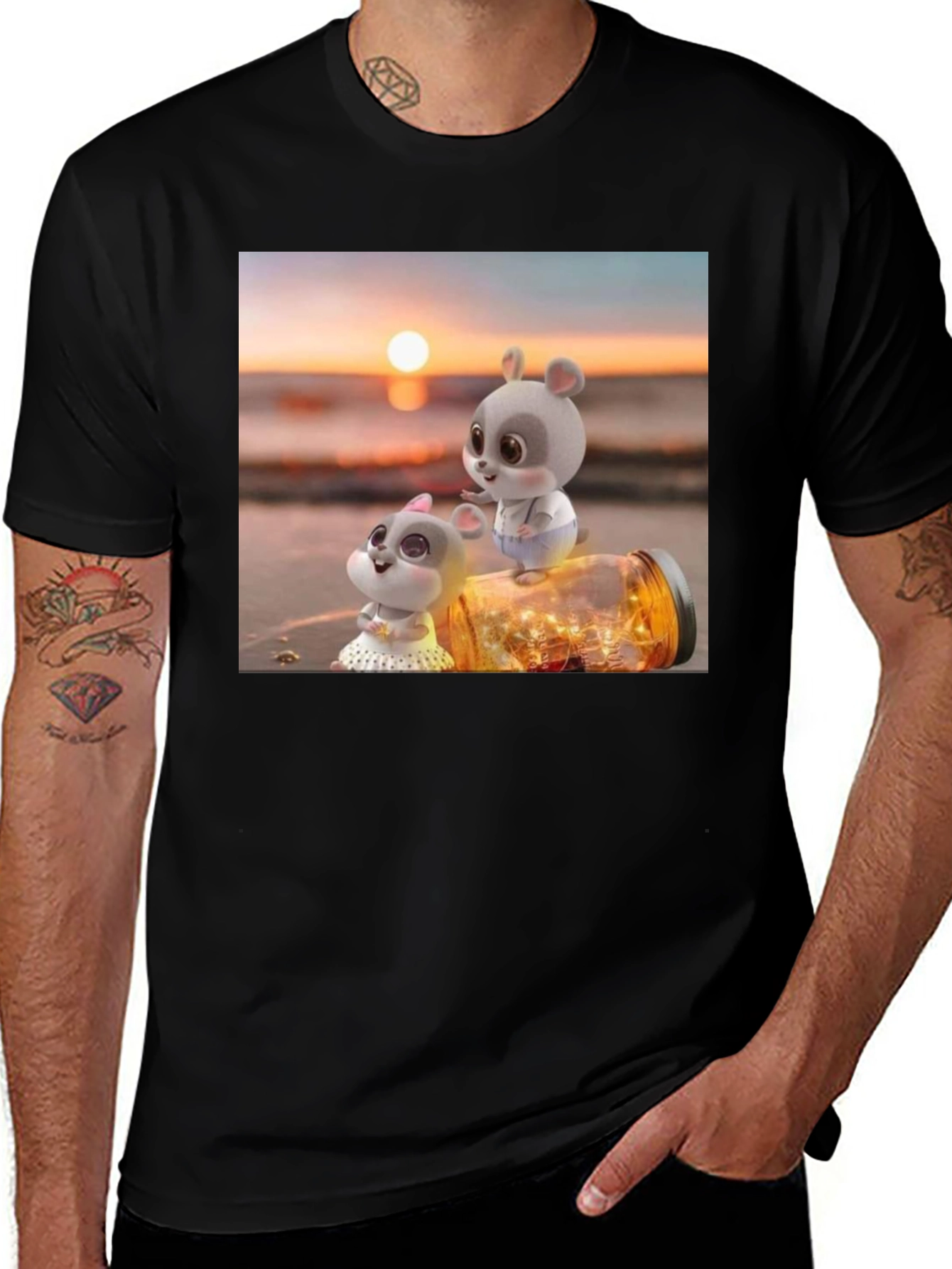 Variant 27 of Cute Mice Sunset Graphic Tee