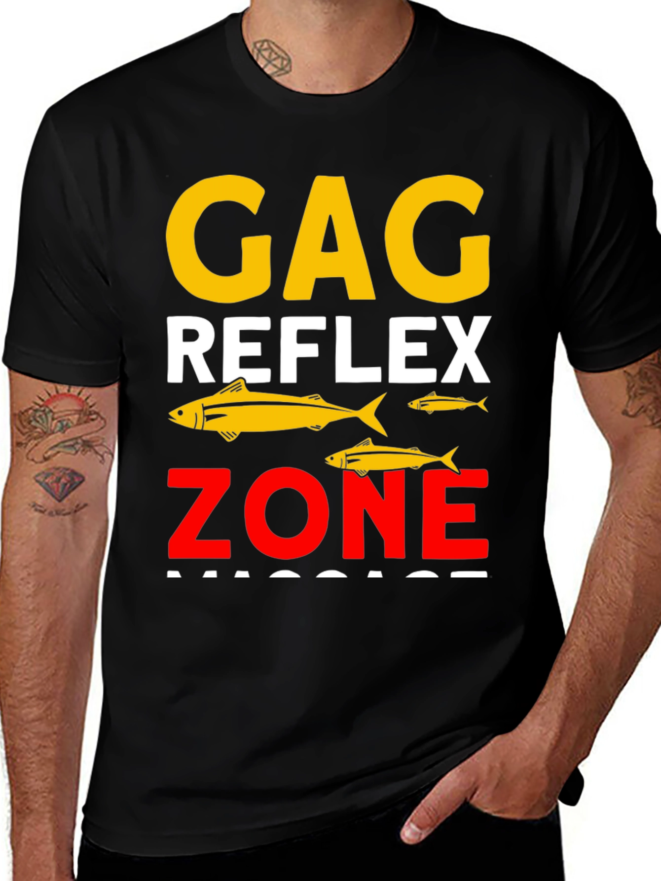 Variant 30 of Gag Reflex Zone Black Graphic T-Shirt