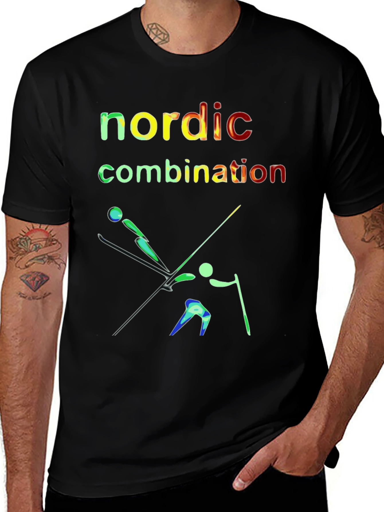 Variant 27 of Nordic Combination Graphic Tee - Sporty Style