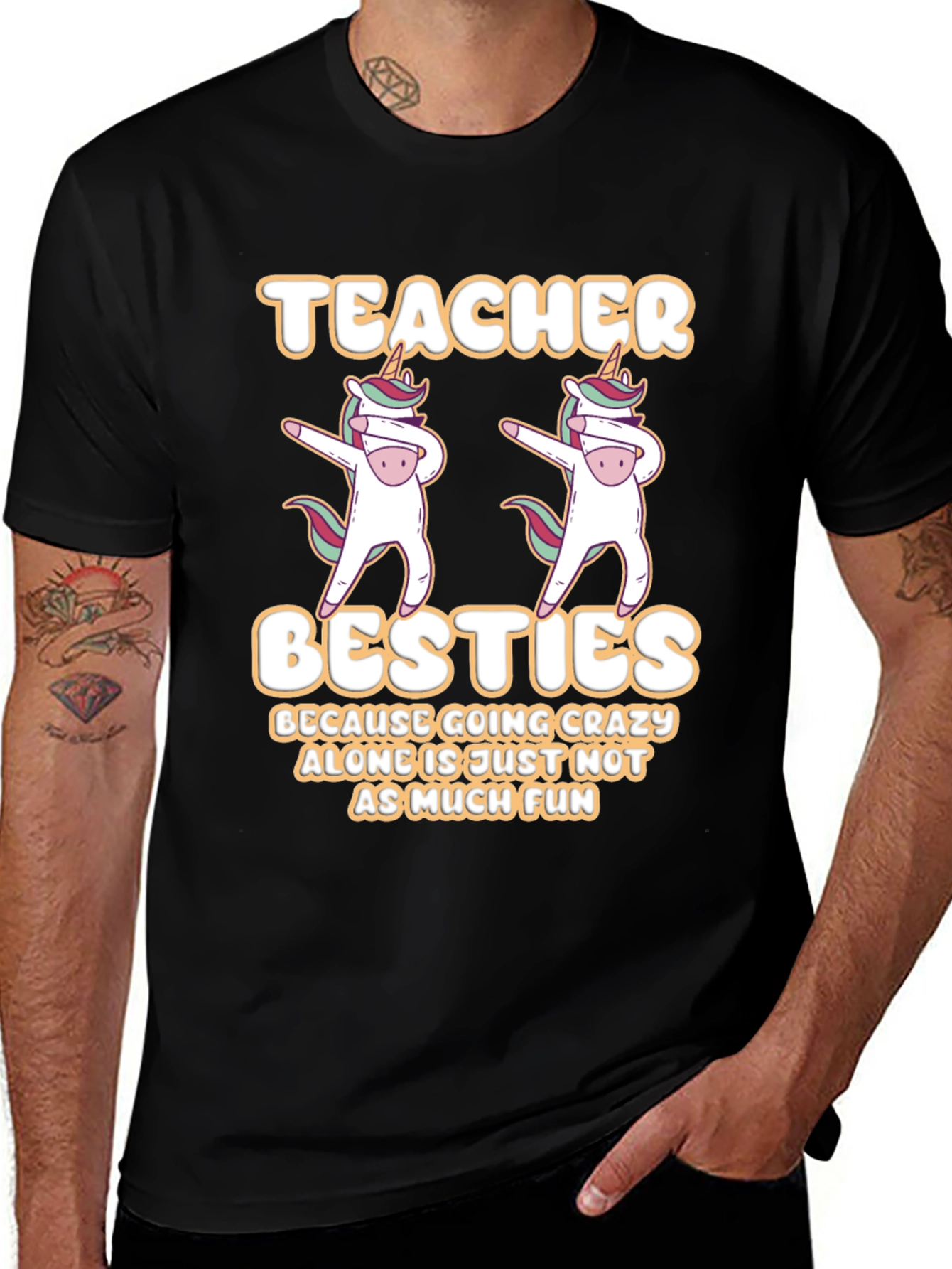 Variant 26 of Teacher Besties T-Shirt Unicorn Dabbing Funny