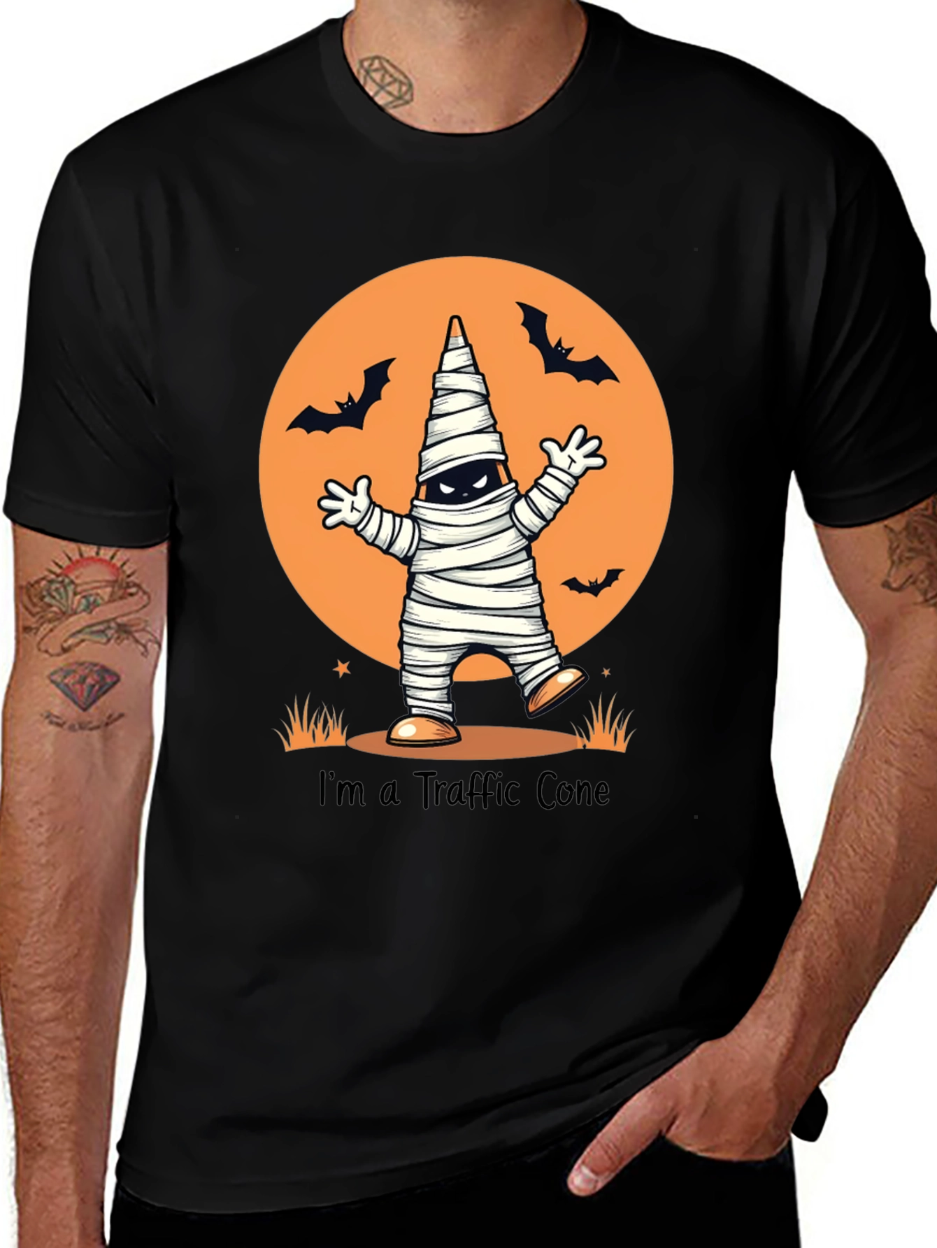Variant 3 of Traffic Cone Mummy Halloween T-Shirt