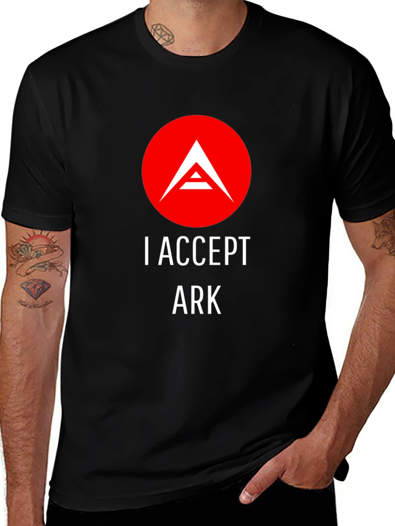 Variant 17 of I Accept ARK Black T-Shirt - Crypto Design