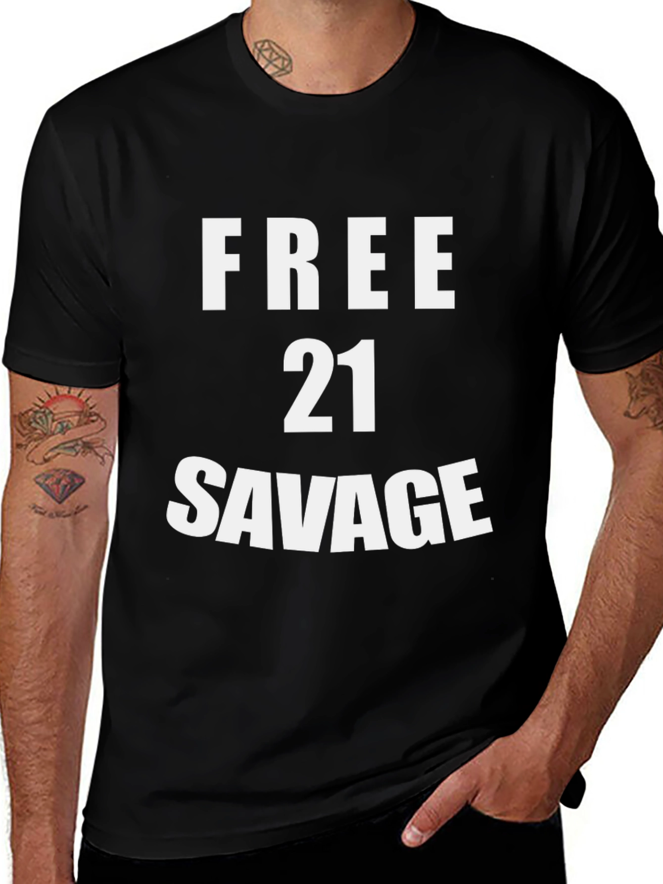 Variant 16 of Free 21 Savage Black T-Shirt