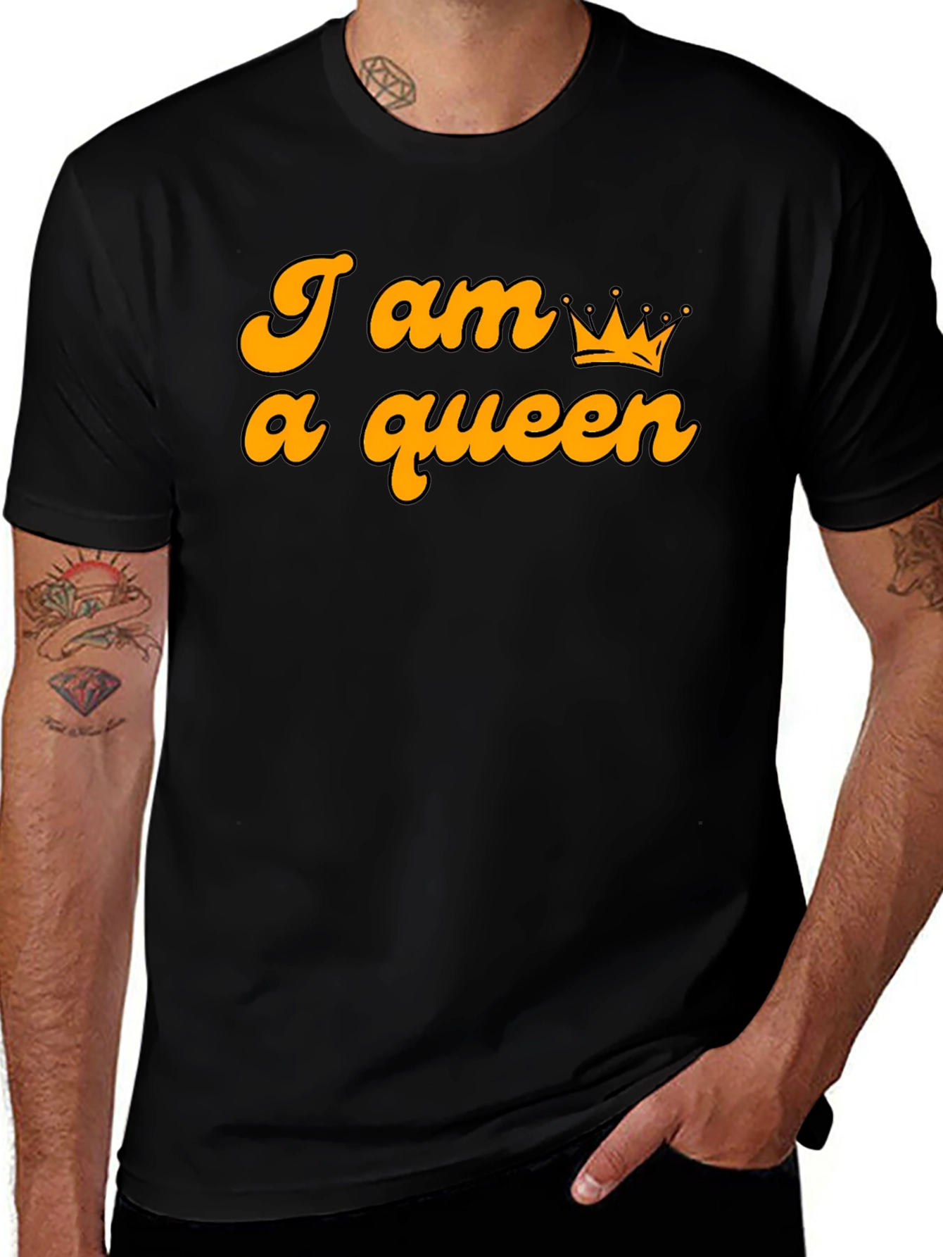 Variant 22 of I am a Queen Graphic T-Shirt - Black