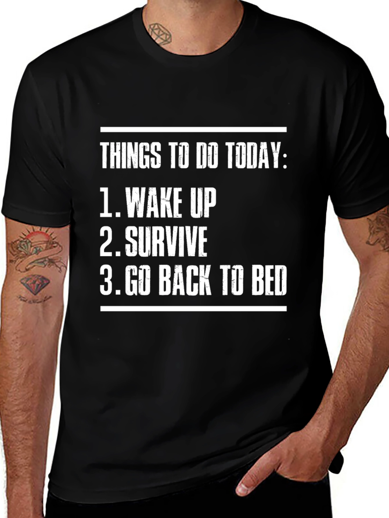 Variant 16 of Funny To-Do List Black Graphic Tee
