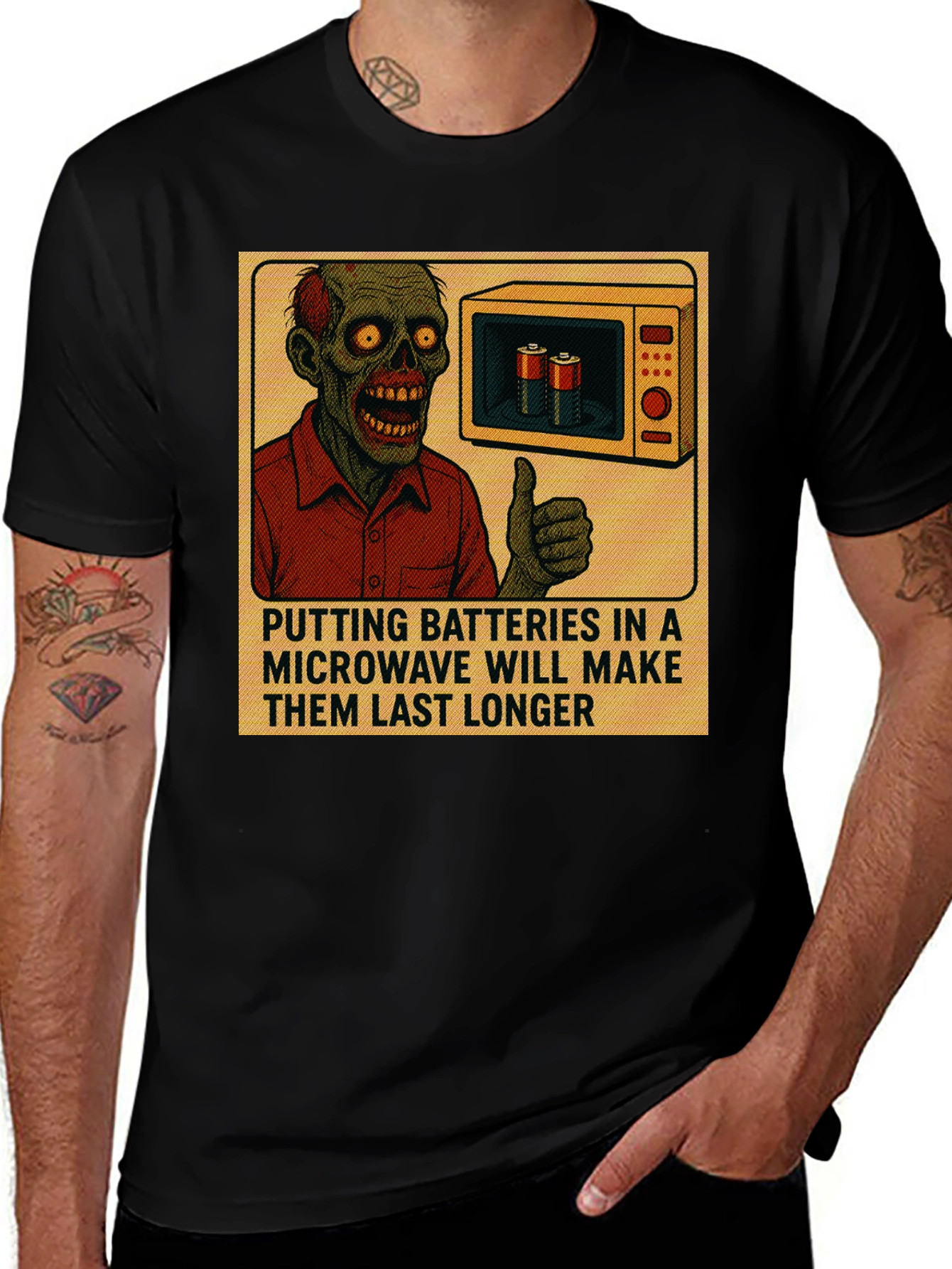 Variant 2 of Microwave Battery Zombie Graphic Tee